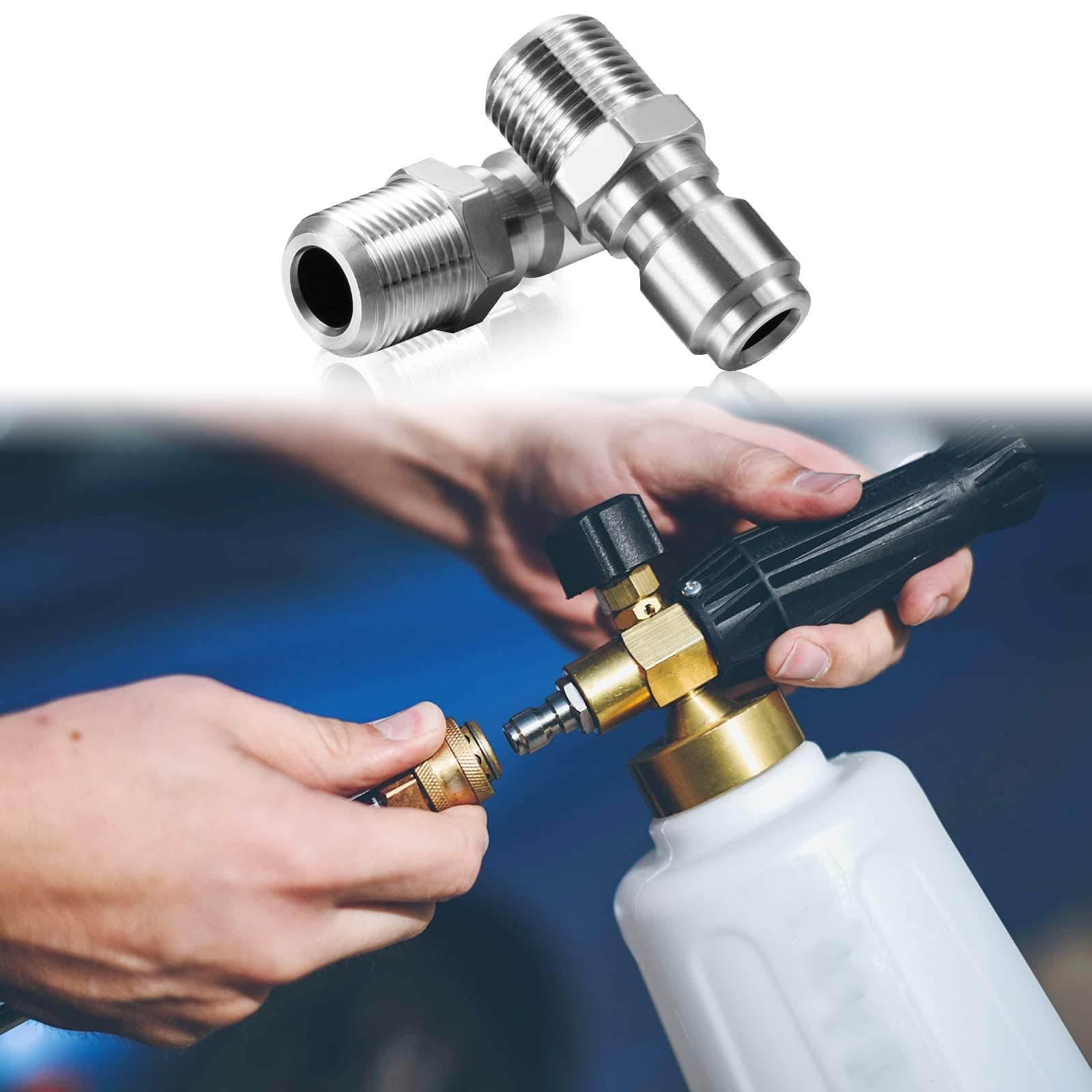 2 PCS 3/8 Inch Pressure Washer Male Nipple NPT Quick Connect Plug