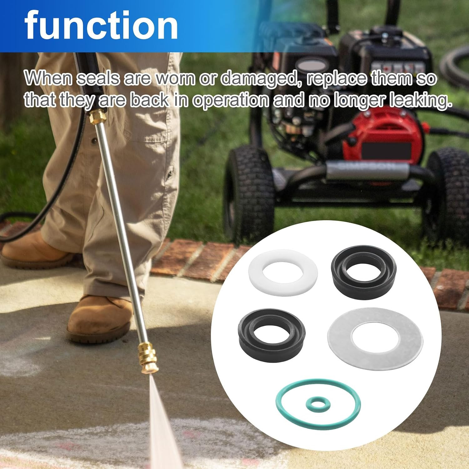 Replacement Water Seal Kit 7106627,For Simpson Cleaning Pressure Washer Pumps