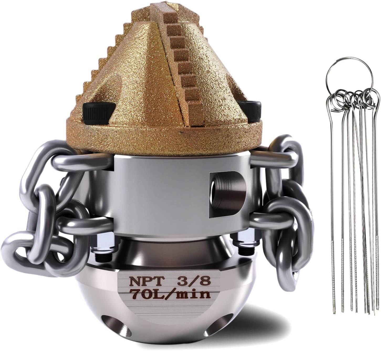 3/8″ NPT Sewer Jetter Rotating Nozzle for 2900 PSI Pressure Washers