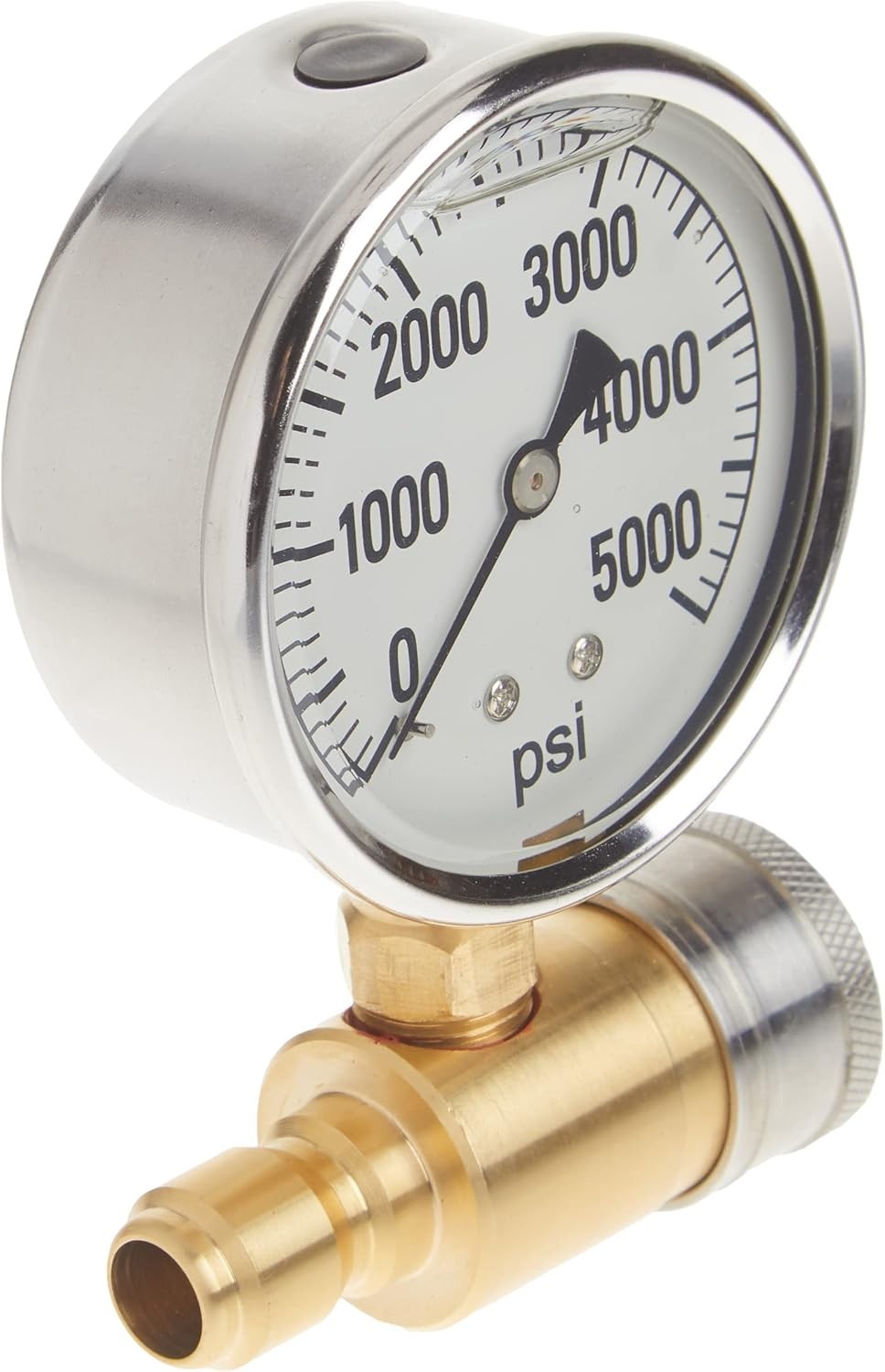 2.5 Inch Pressure Gauge for Pressure Washers, 5000 PSI with Quick Connect Plug