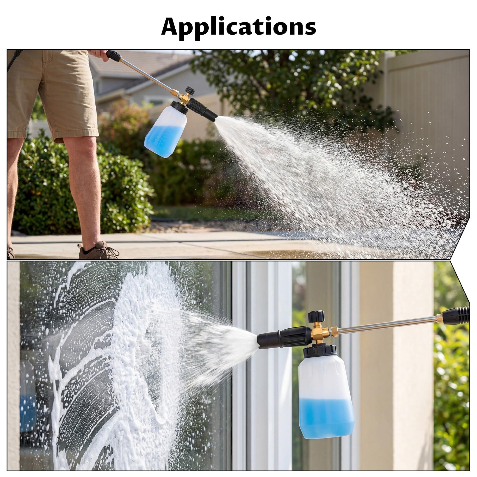 Foam Cannon for Pressure Washer 1000ml, Adjustable Snow Foam Lance, 1/4″ Connect
