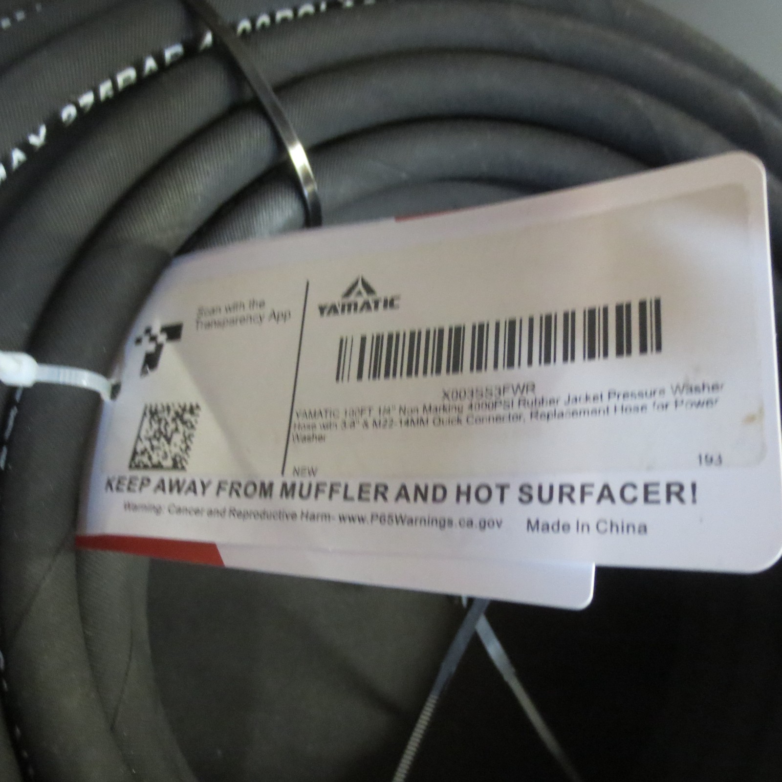 YAMATIC 100FT 3/8″ Rubber Pressure Washer Hose 4000 PSI