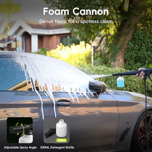 Portable High Pressure Washer 4 Nozzle Green Car Patio