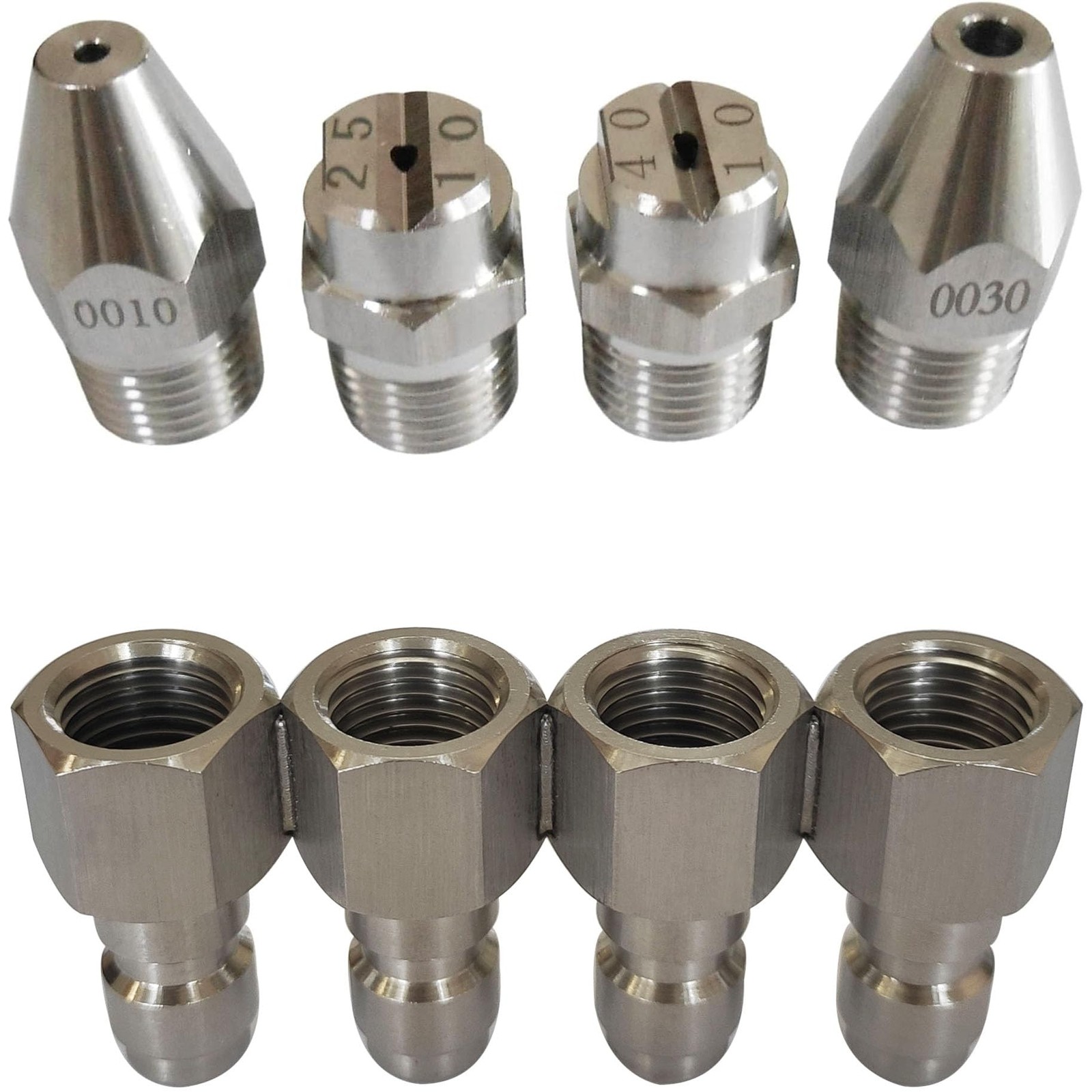 Pressure Washer Nozzle 4 GPM 1/4″ Quick Connect 0° 25° 40° – Soft Wash Cleaning