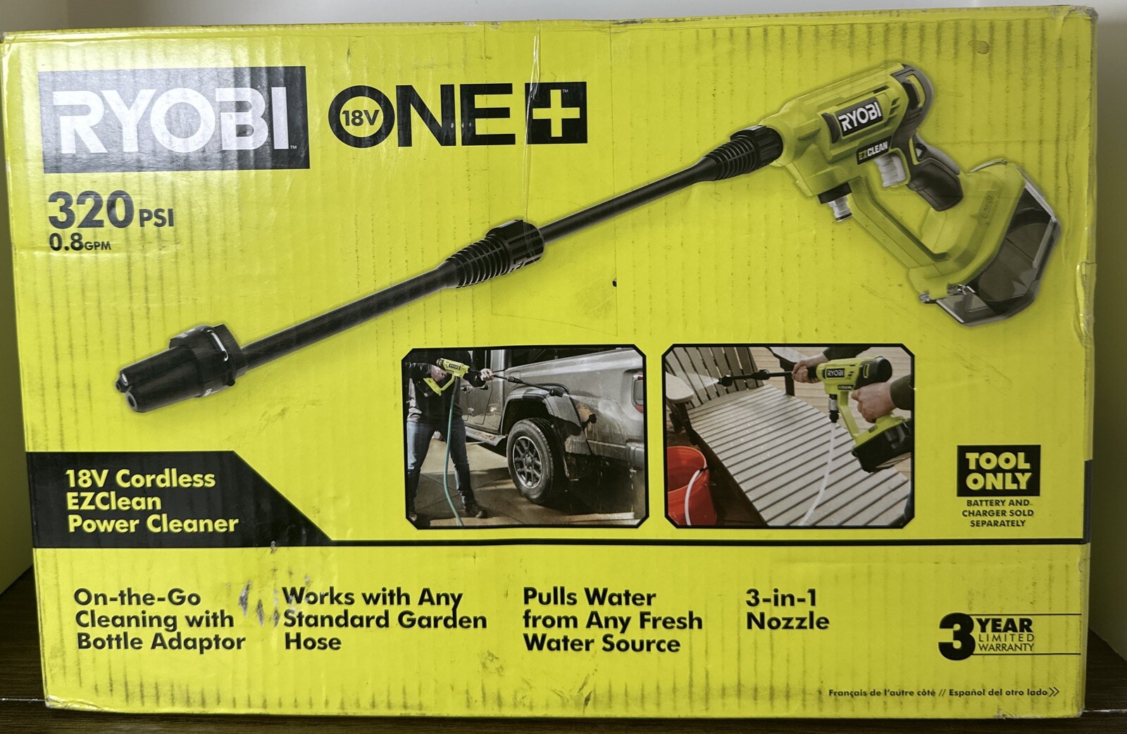 RYOBI Power Cleaner 18V Brushless 320 PSI 0.8 GPM Cordless Tool Only NIB