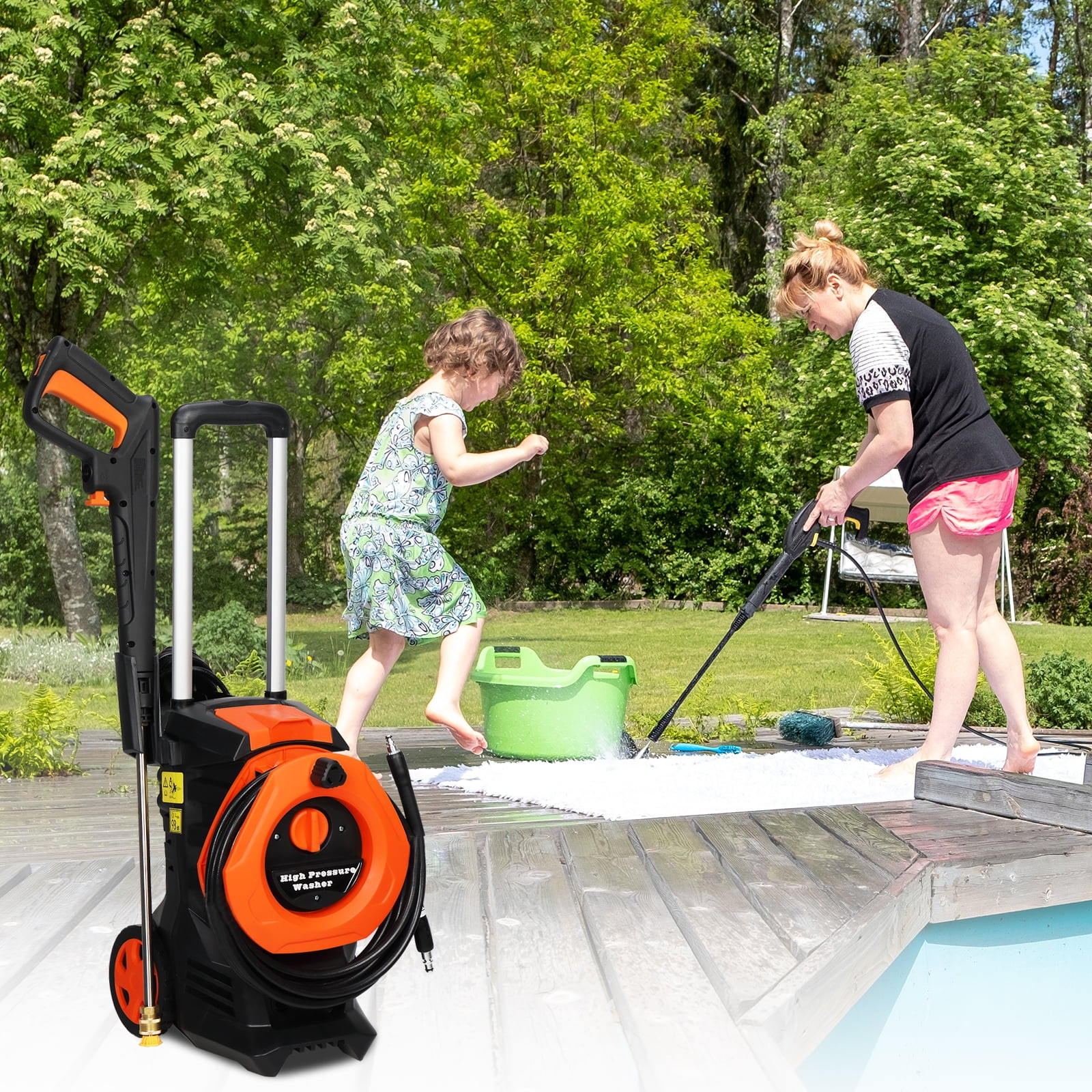 Electric Pressure Power Washers 3380 PSI Max 2 GPM 4 Quick Connect Nozzles