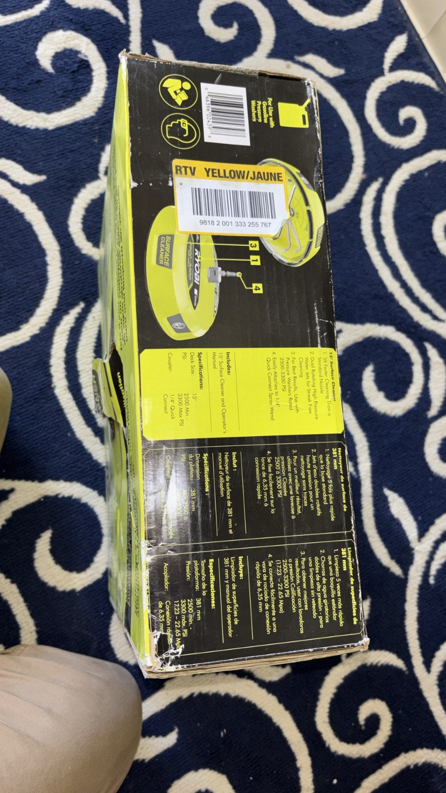 Ryobi RY31SC01 15 inch 3300PSI Surface Cleaner