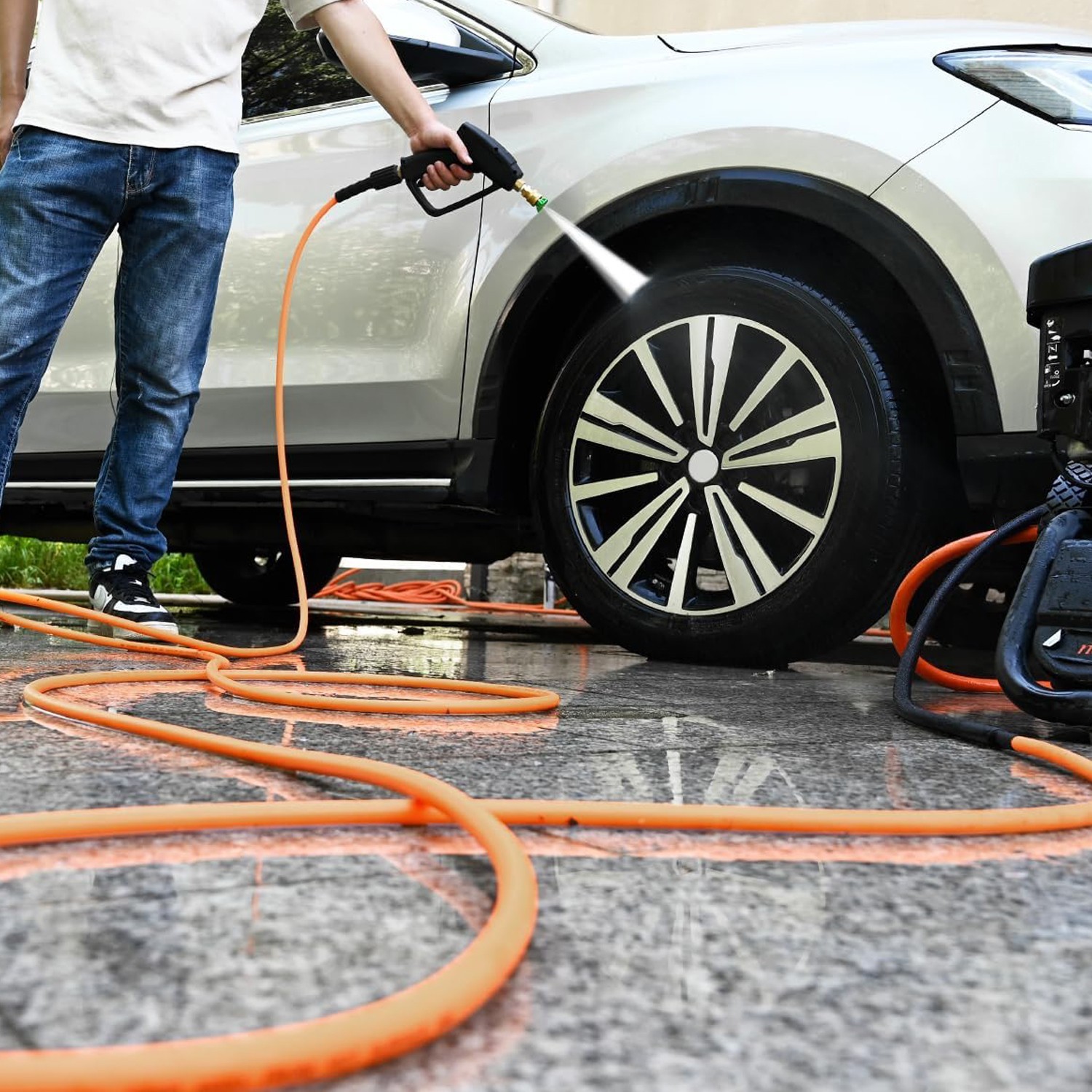 YAMATIC 3200 psi Pressure Washer Hose 1/4″ Wear Resist & Kink Resist