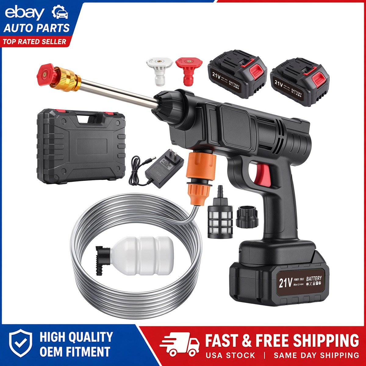 Water Pressure Washer For vehicles 1.2mpa/145PSI Cordless Portable US 70 dB
