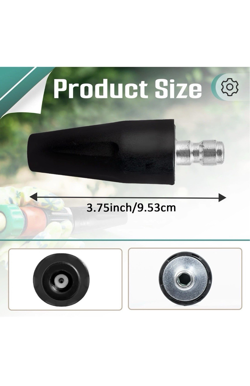 2 Pcs 2000 PSI Turbo Nozzle Pressure Washer Replacement 2-Pack, Black