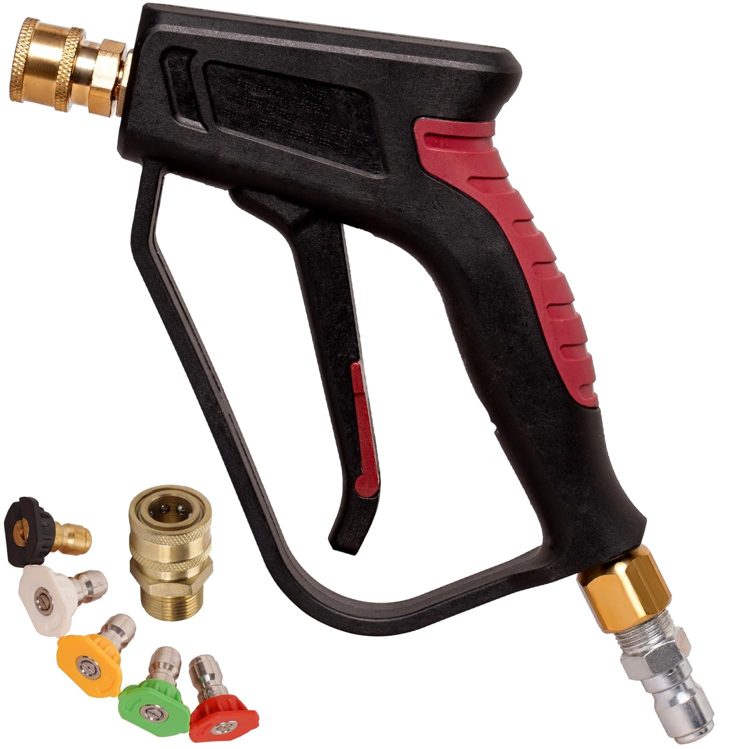 Short Pressure Washer Gun with Swivel – 3/8″ Inlet & 1/4″ Outlet Quick Connec…