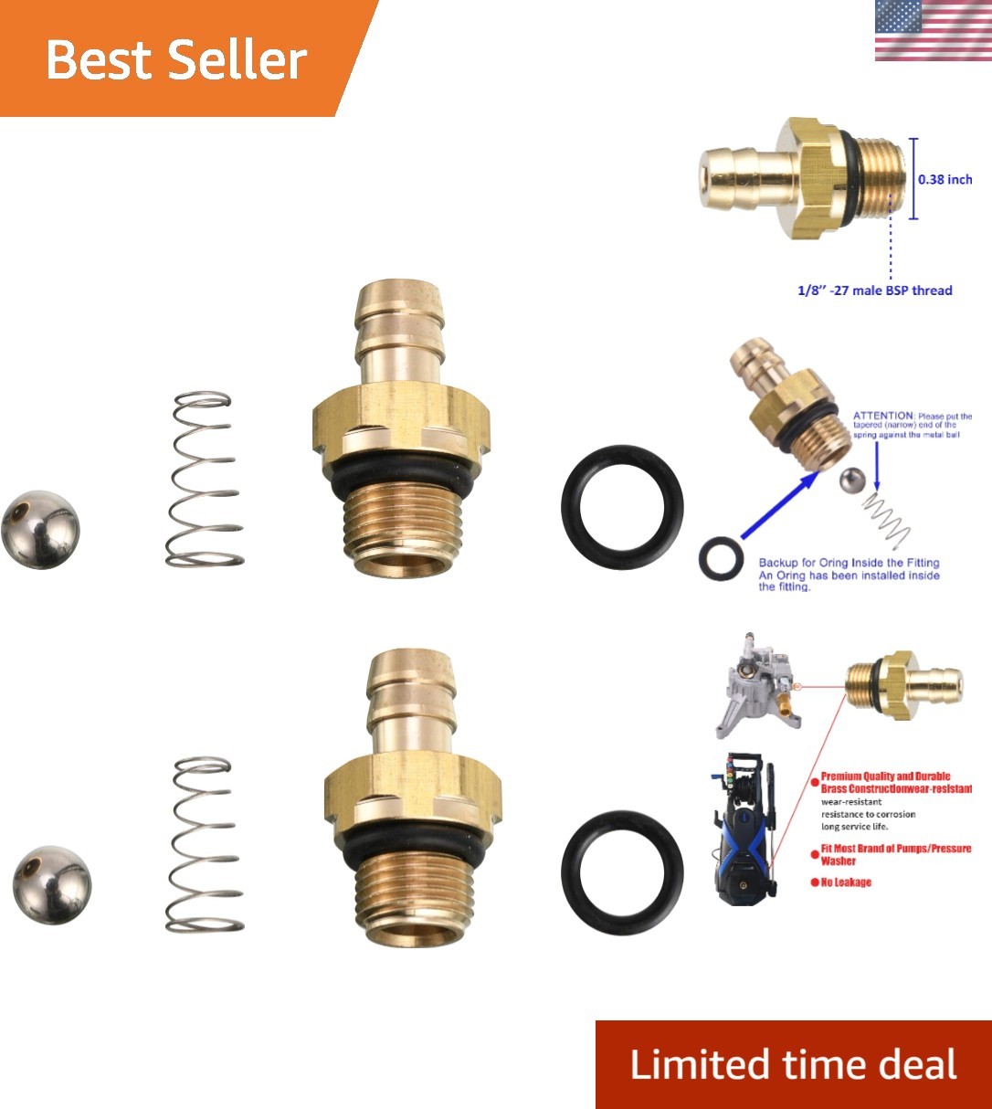 Heavy-Duty Brass Chemical Injector Set for 203640GS, 190593GS & 190635GS