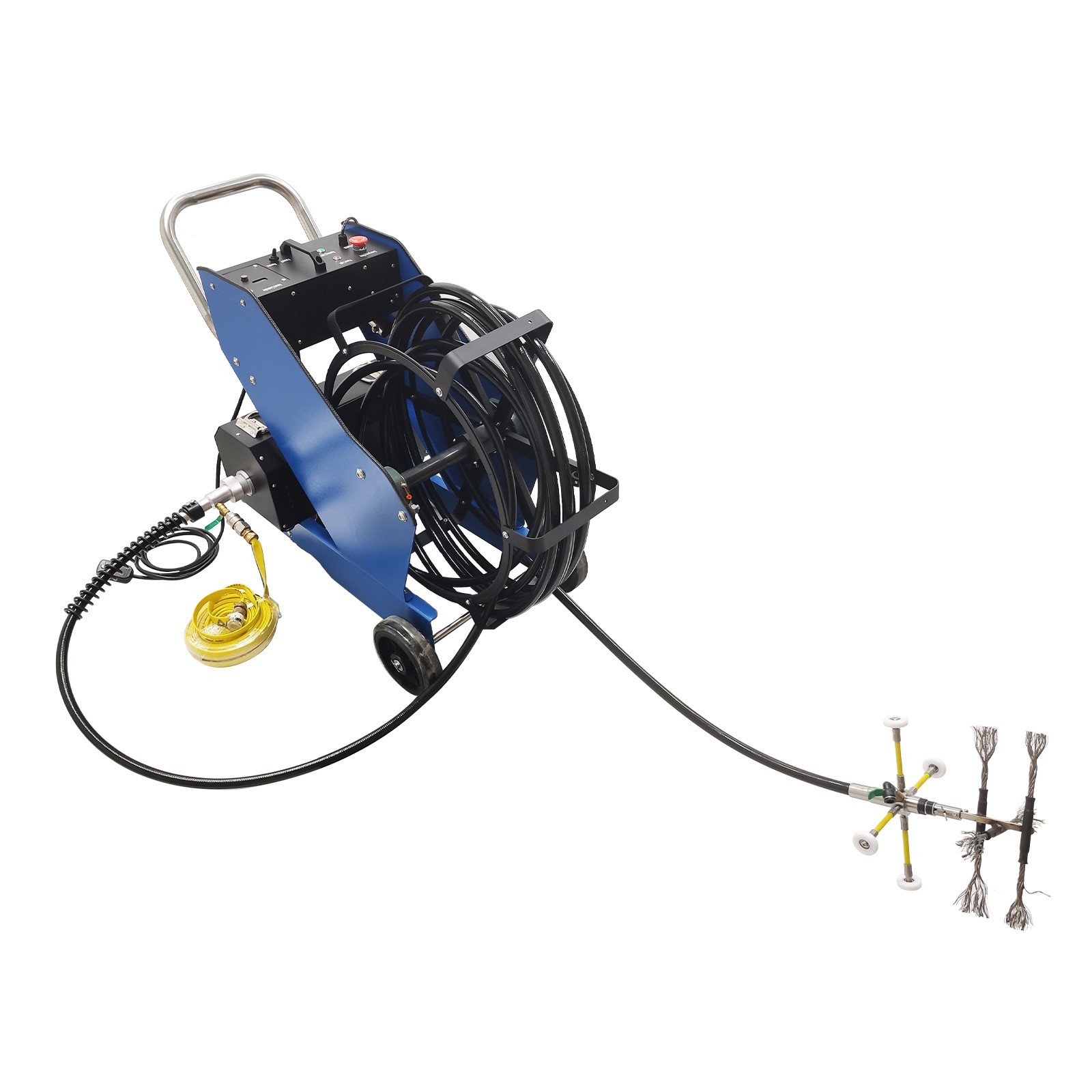 220V Commercial Kitchen Oil Fume Duct Cleaning Machine 6 Brushes suit 100-800mm