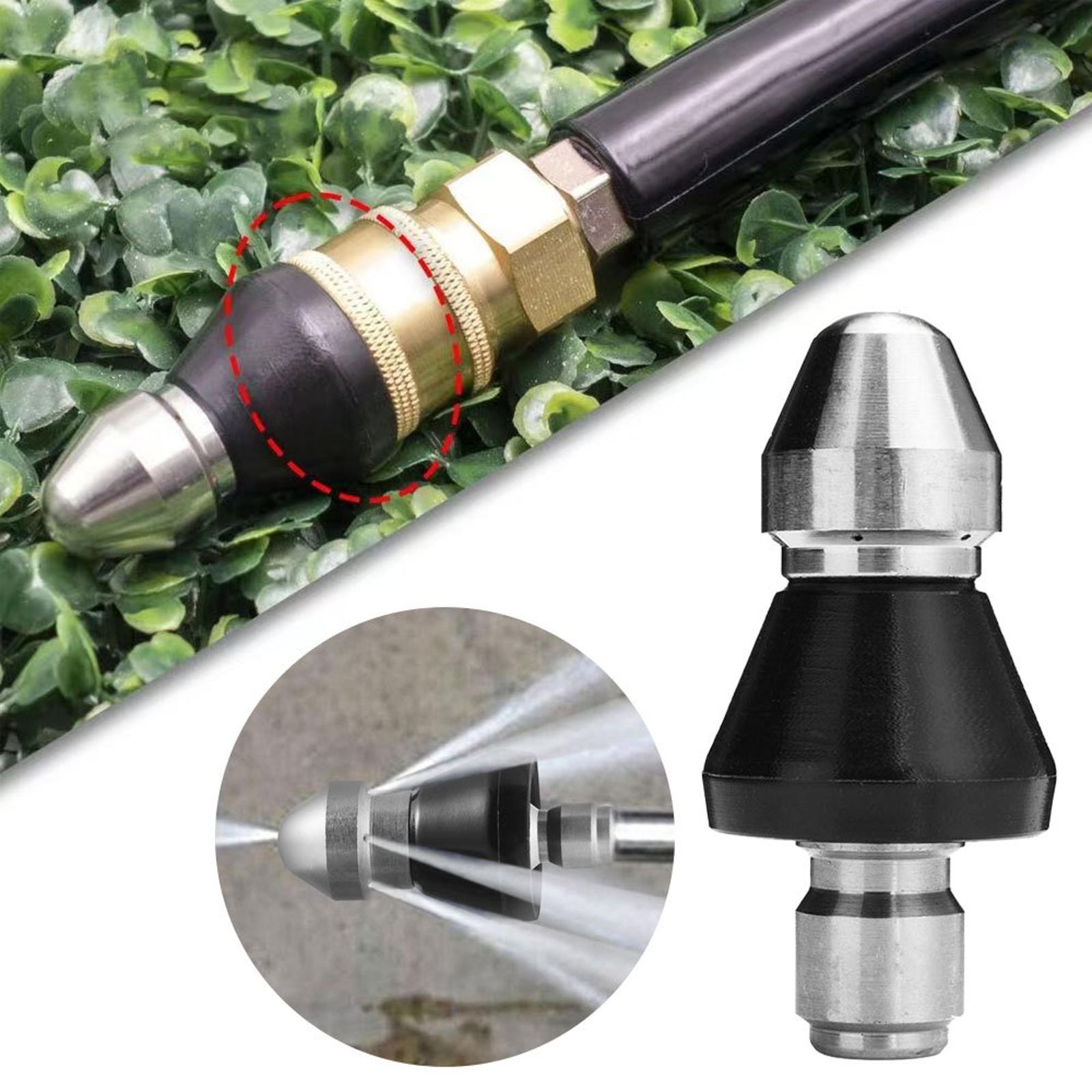 1Pc Pressure Washer Drain Cleaning Jetter Pipe Nozzle Sewer Hose 1 Front 6 Rear