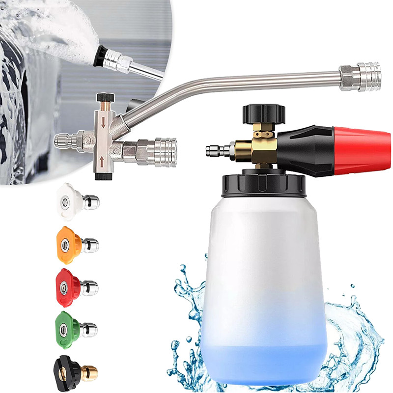 Snow Foam Lance Cannon Gun Car Wash Soap Bottle Sprayer Pressure Washer Set USA