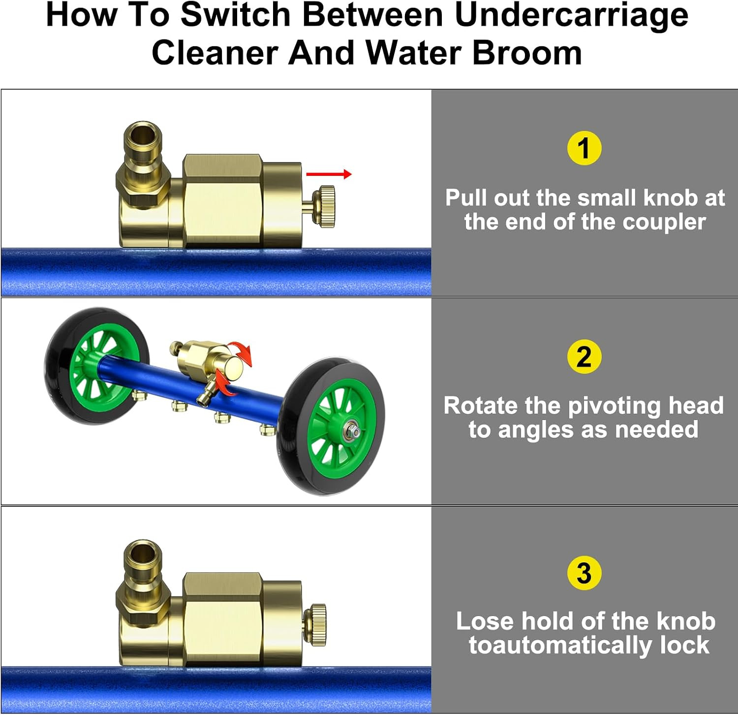 Undercarriage Pressure Washer Attachment Pro Max 16″, Surface Cleaner Water Broo