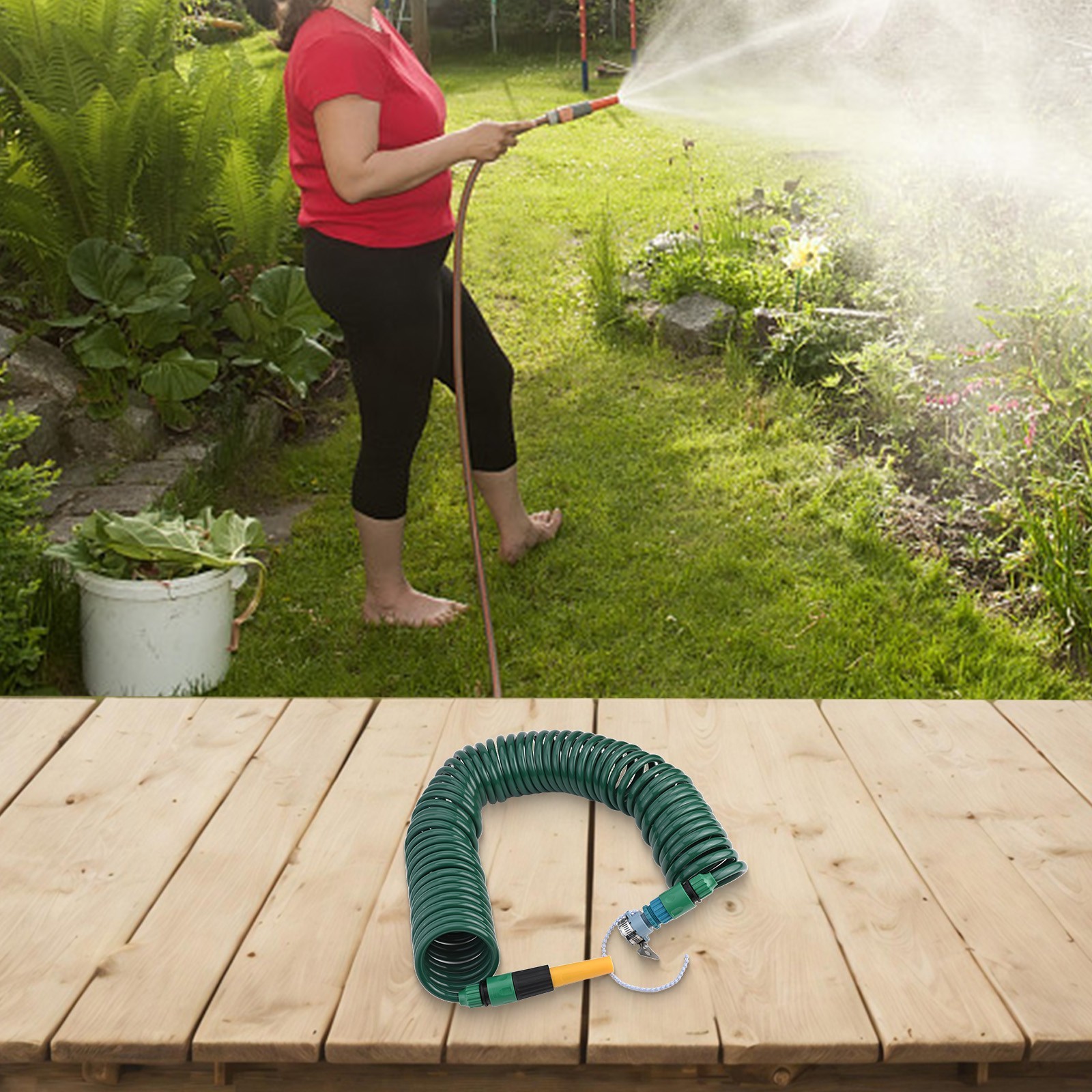 Quick Connector 5M/15M Flexible Water Hose for Garden Watering and Car Washing