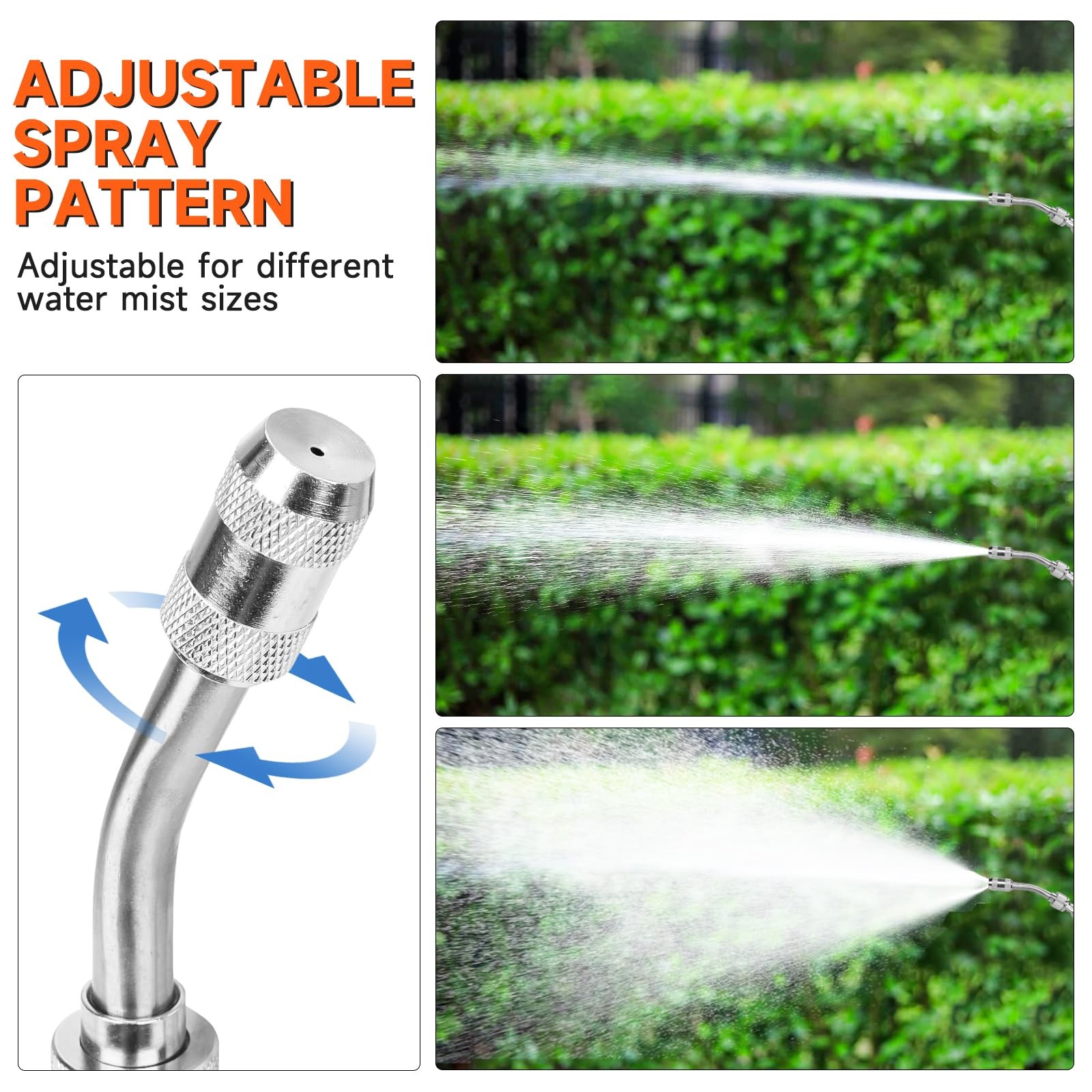 Sprayer Wand with 3 Different Types of Nozzles, 16 x 4 x 1 inches, Orange