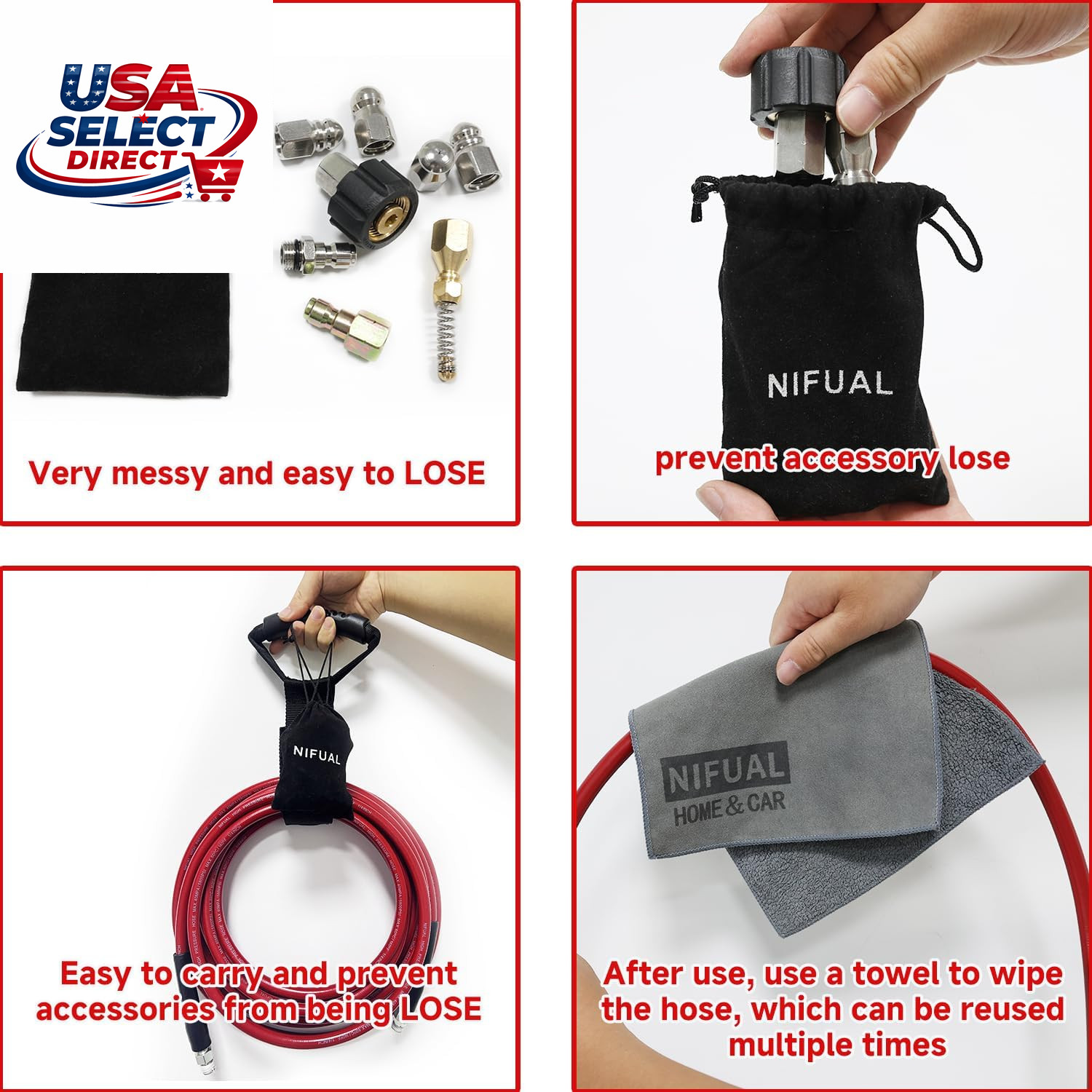 Sewer Jetter Kit for Pressure Washer 100Ft 5800PSI with Nozzles