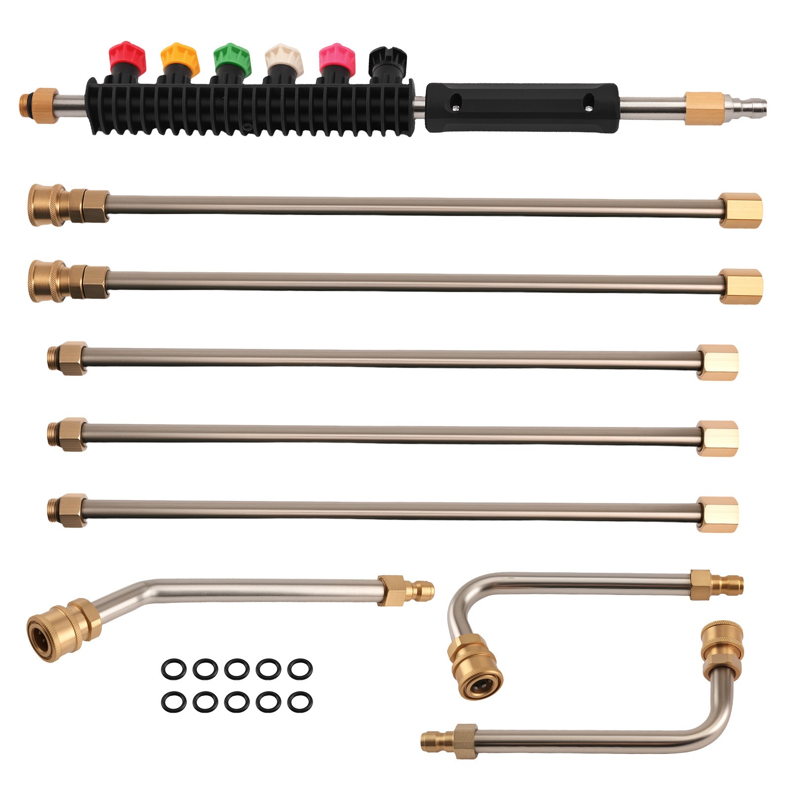 4000PSI High Pressure Washer Wand 97inch Extension Lance Gutter Cleaner Nozzle