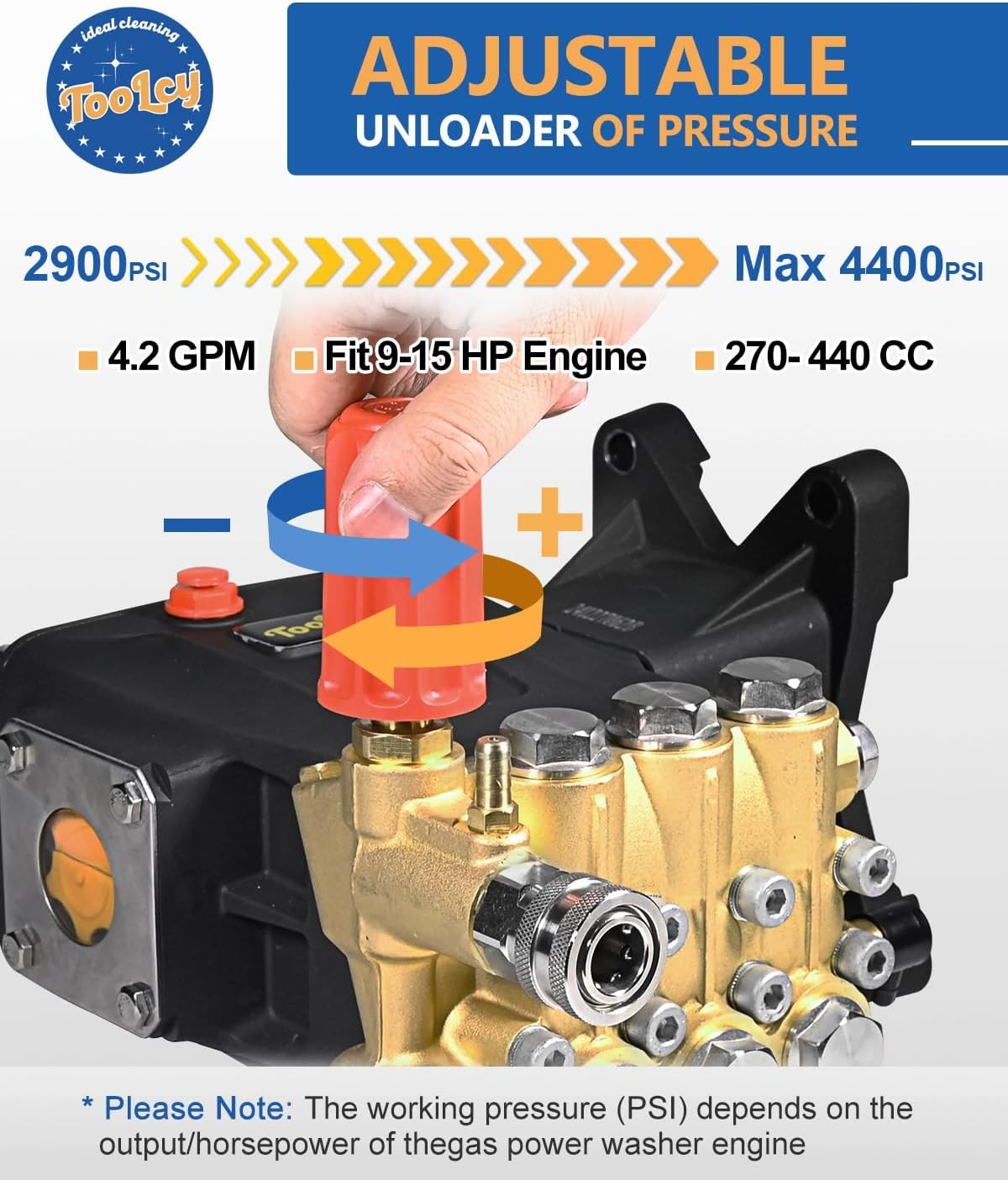 4400 PSI 4.2 GPM Horizontal Gas Pressure Washer Pump