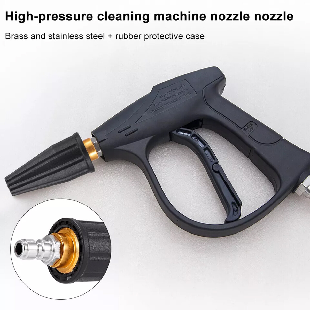 5800 PIS High Pressure Washer Hose+turbine rotating nozzle+cleaning water gun