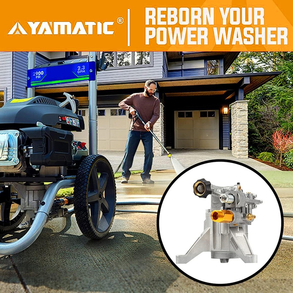 YAMATIC 3000 PSI Pressure Washer Pump Axial Vertical 7/8″ Shaft 2.5 GPM