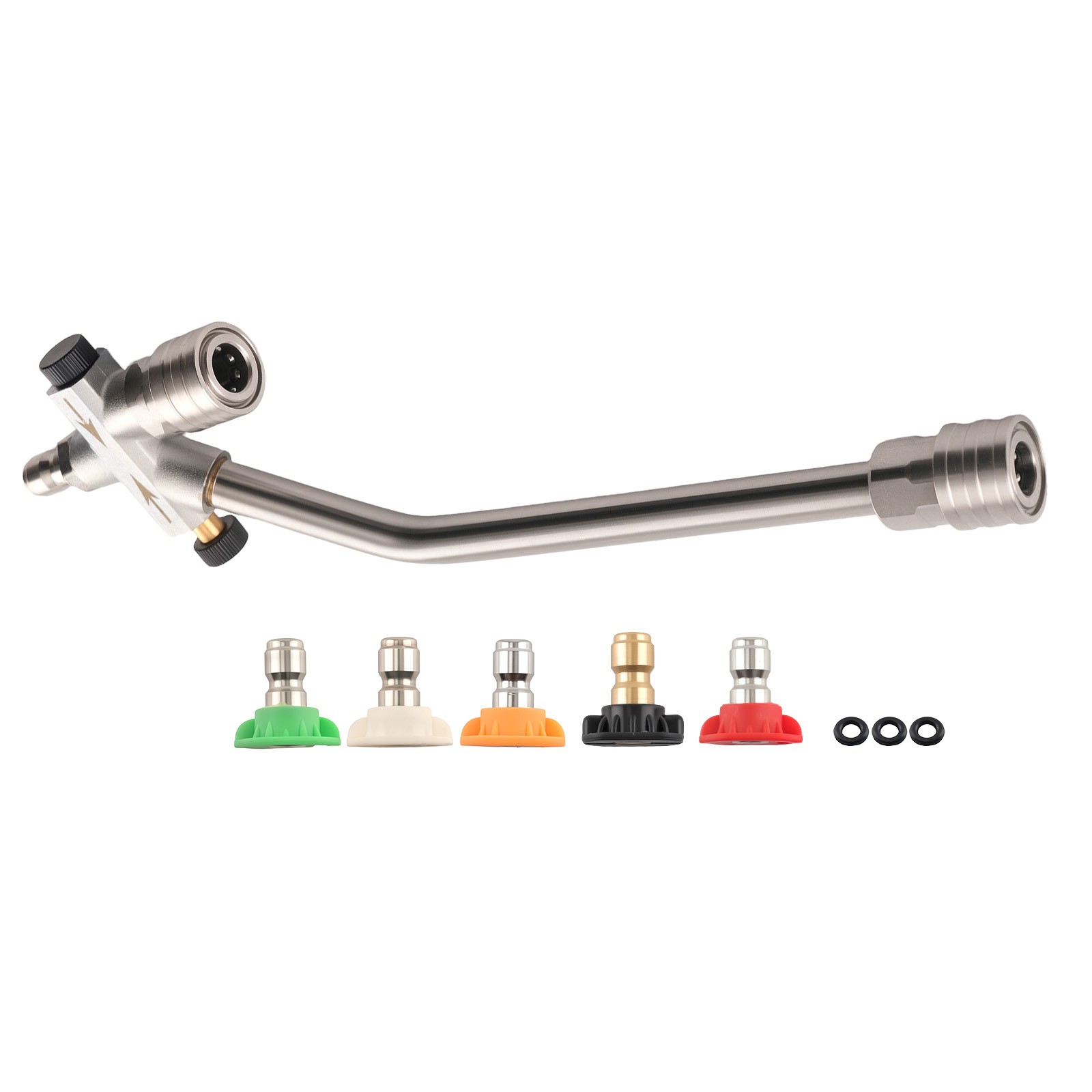 Pressure Washer Foam Lance Dual Use w/ 5 Spray Nozzles 4000 PSI 1/4″ Stainless