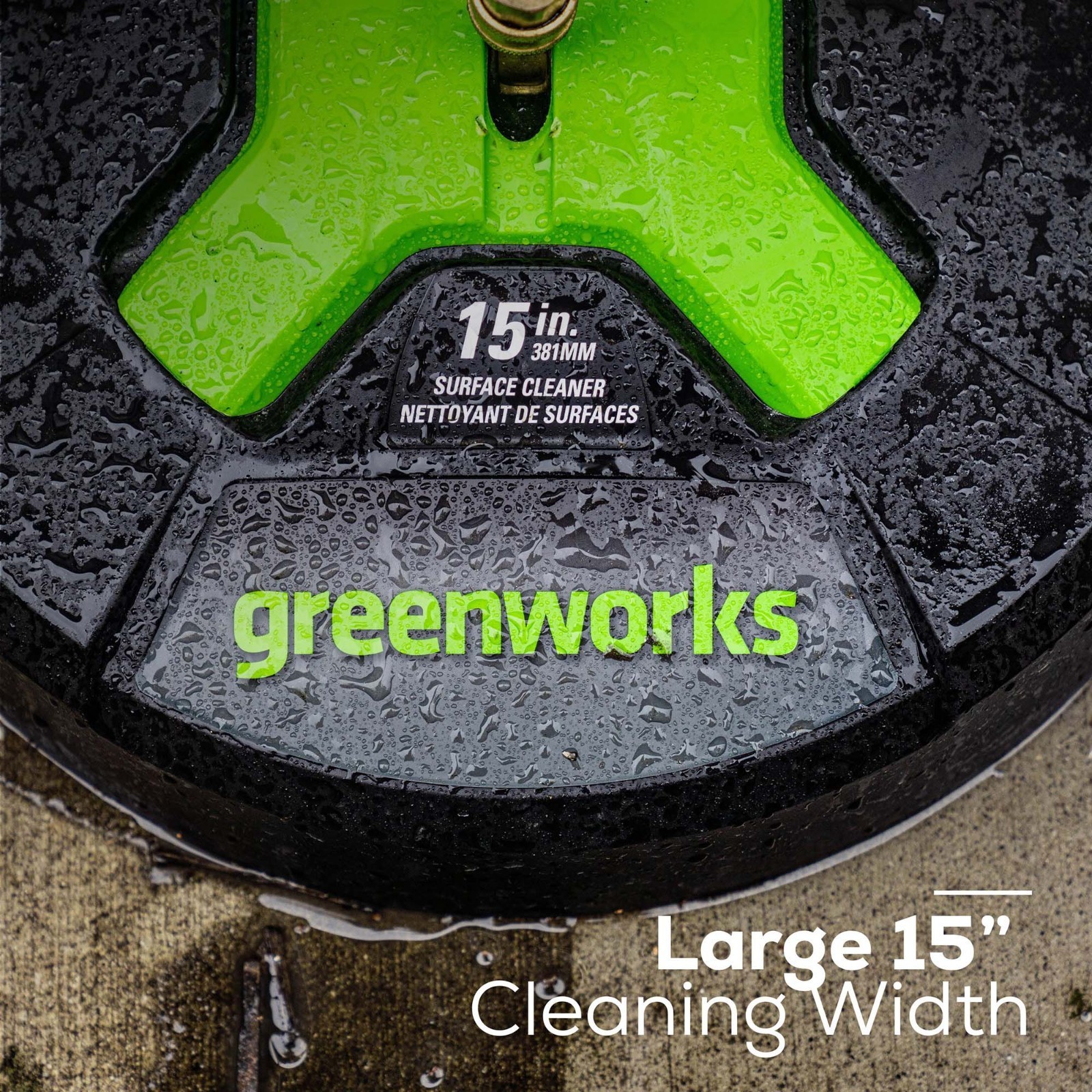 Greenworks 15 inch Rotating Surface Cleaner 3100 Psi + 12 inch Wand Extension