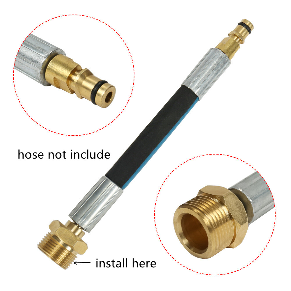 M22 14mm Hose Adapter Fits Karcher Pressure Washer Quick Connect Plug-in Nipple