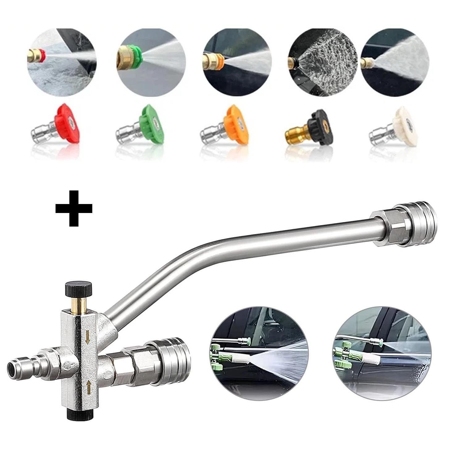 Dual Connector Pressure Washer 1/4″ Lance with 5 Spray Nozzles for Foam Cannon