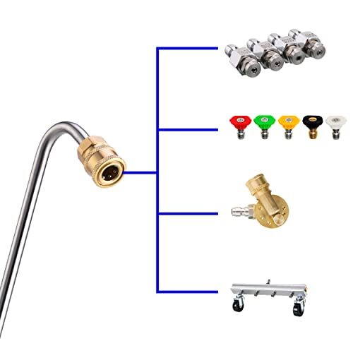 Stainless Steel Pressure Washer Gutter Cleaner Attachment Angled Extension Wa…