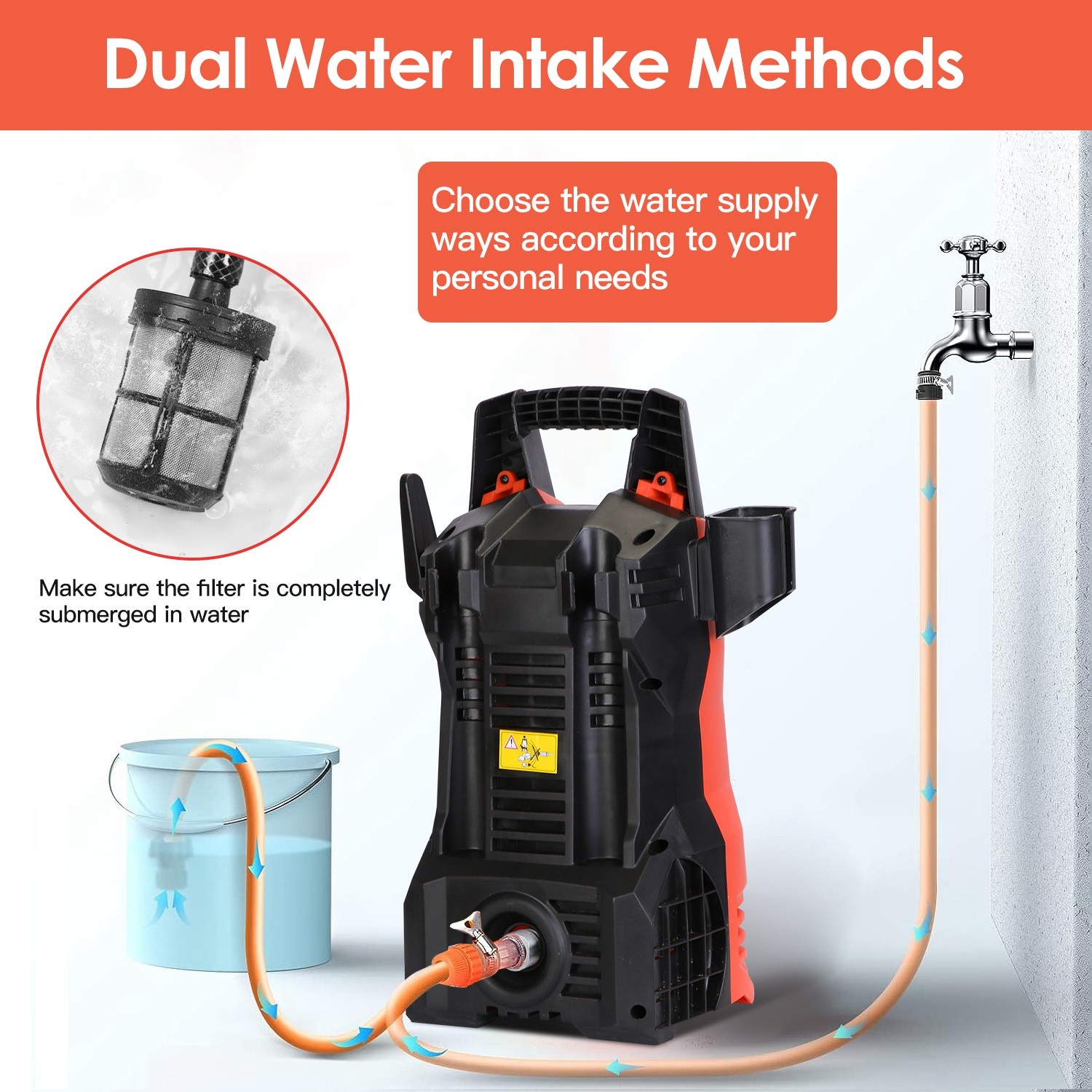 1Pc Electric High Pressure Washer 1740PSI Powerful Car Washer Pressure Cleaner