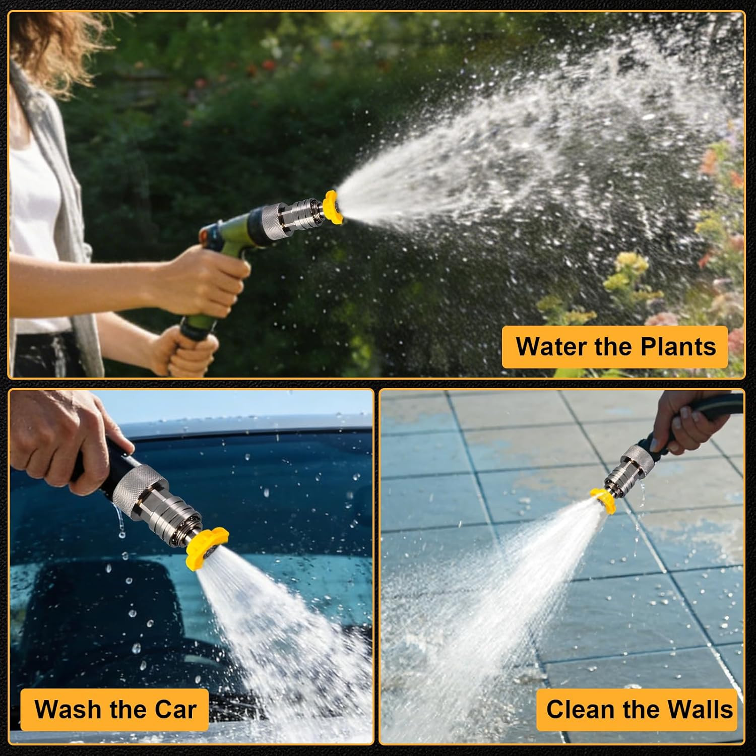 Garden Hose to Mini Power Washer Adapter, 3/4 GHT to 1/4″, 2026 New Hose to Powe