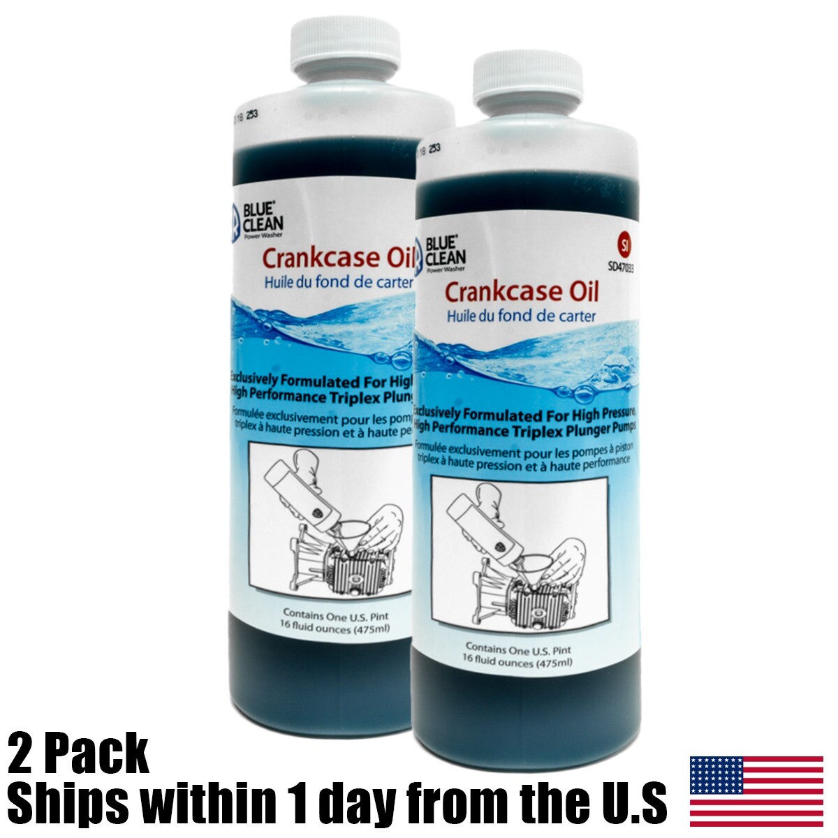 2PK Genuine Annovi Reverberi 16oz Crankcase Oil Triplex Plunger Pumps AR64516