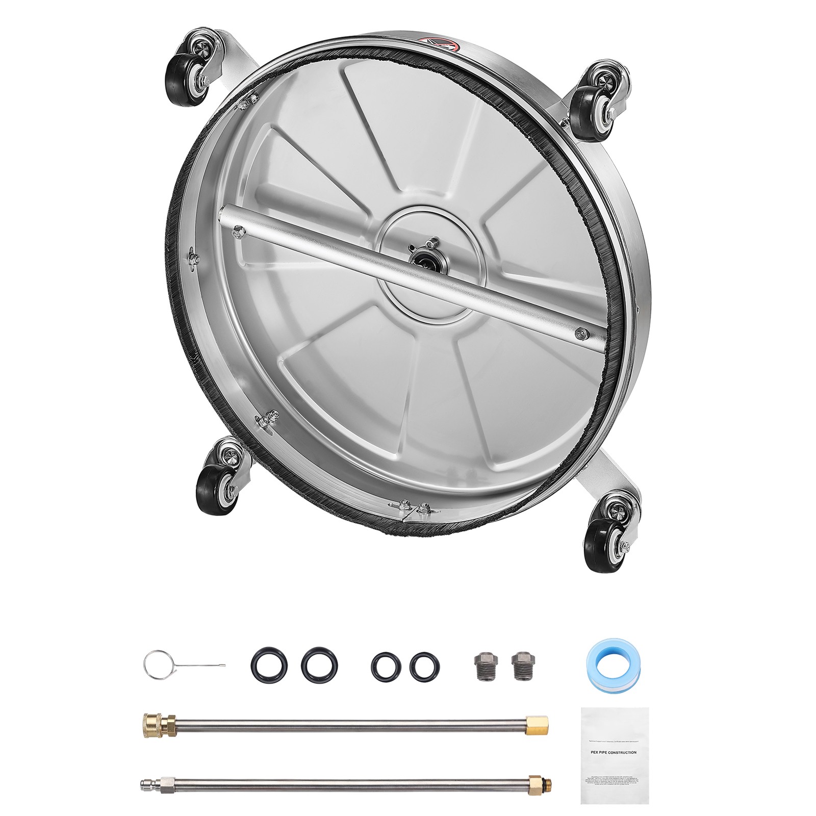 Uimoso 18″ Pressure Washer Surface Cleaner 4Wheels 4000 Max PSI 2 Extended Wands