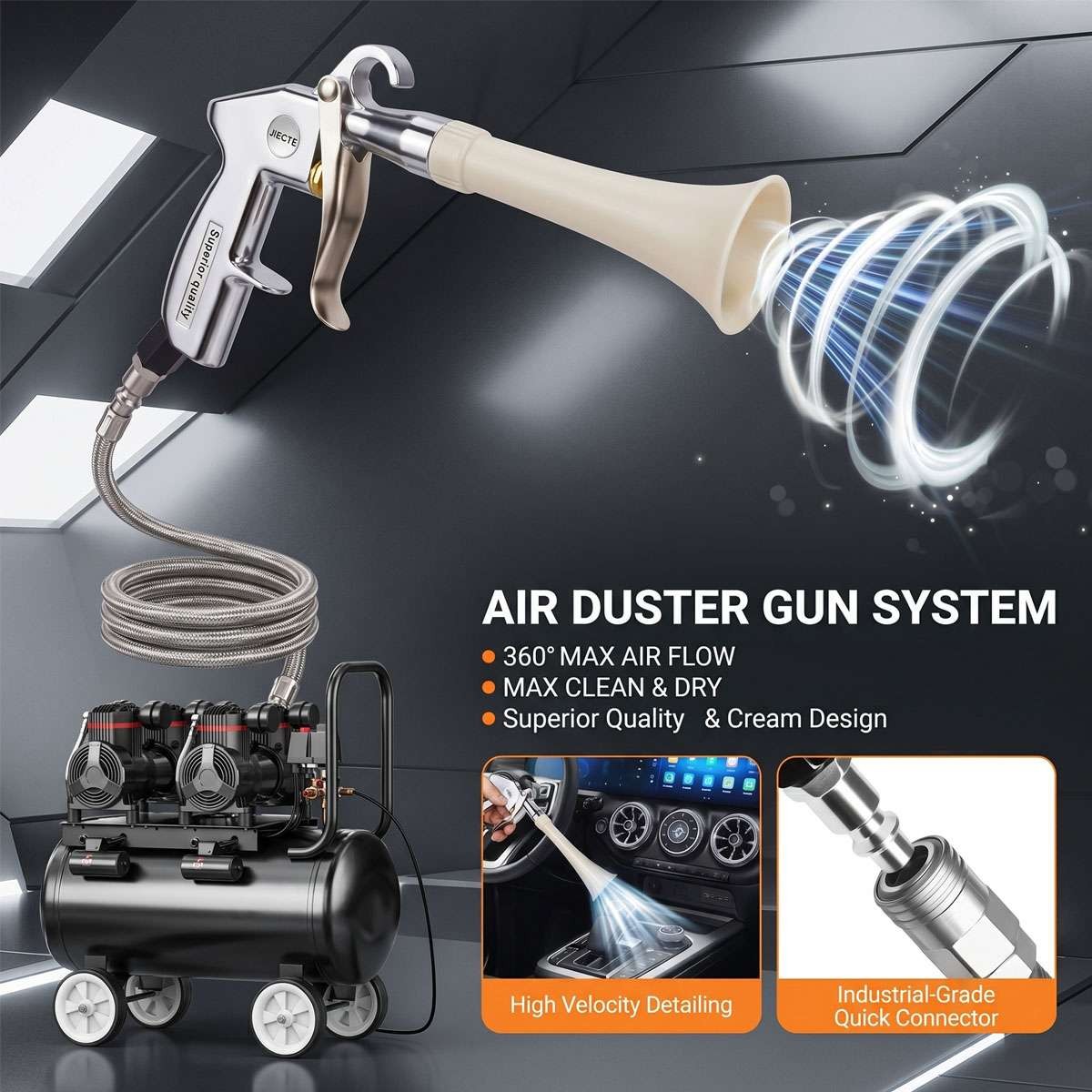 Air Cleaning Gun High Pressure Blow Dust Car Interior Detailing Tool US