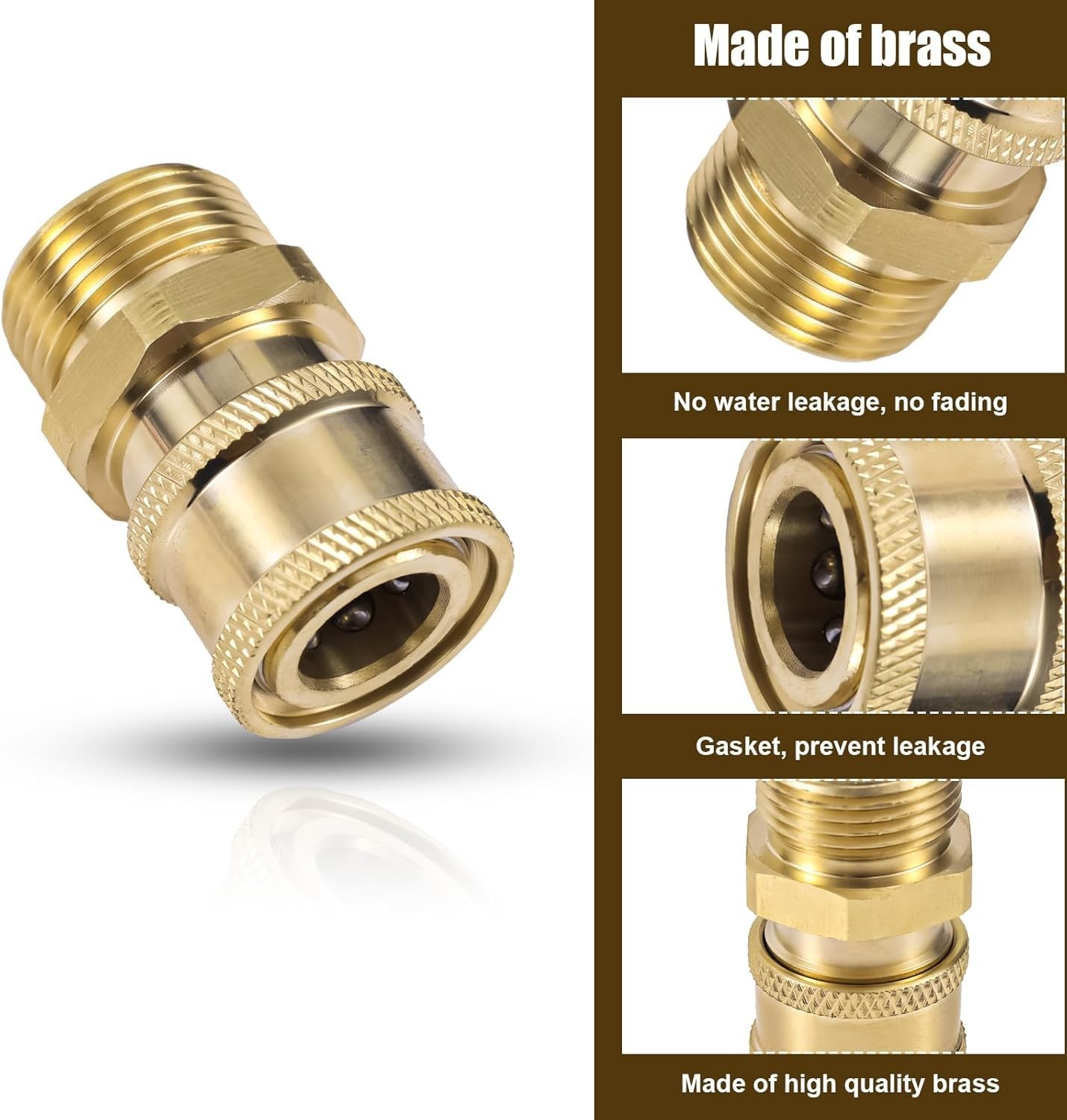 4pcs M22-14mm to 1/4in Pressure Washer Adapter, Quick Connect & Fast Disconne…