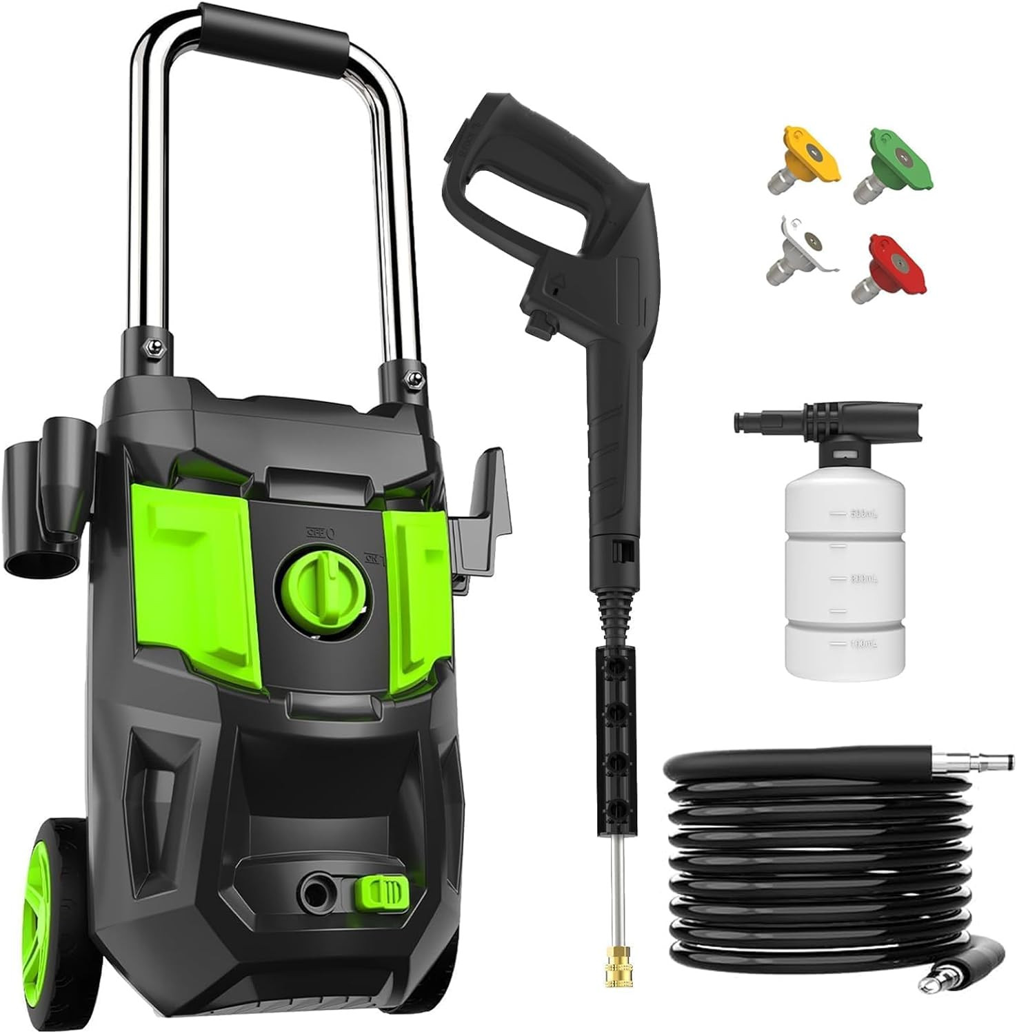 Electric Pressure Washer – 1150PSI Power Washer with 35FT Power Cord, 4 Nozzles