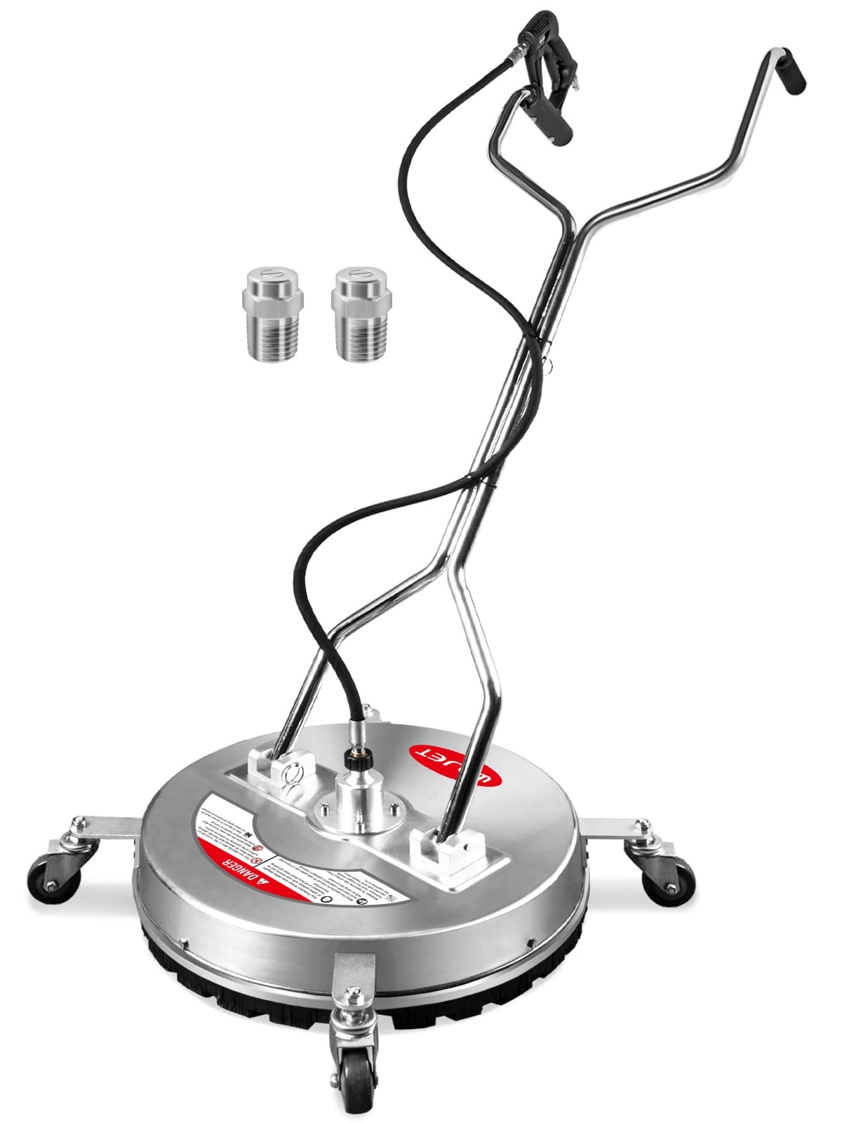 20 Inch Surface Cleaner 4500PSI Stainless Steel 4 Wheels Dual Handles Driveway P