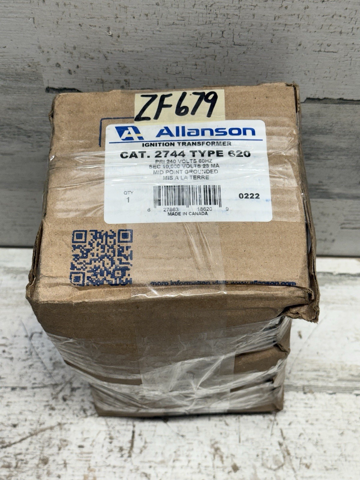 Allanson Burner Transformer 2744-620, Wayne 23103/E, EH-EH, 230V