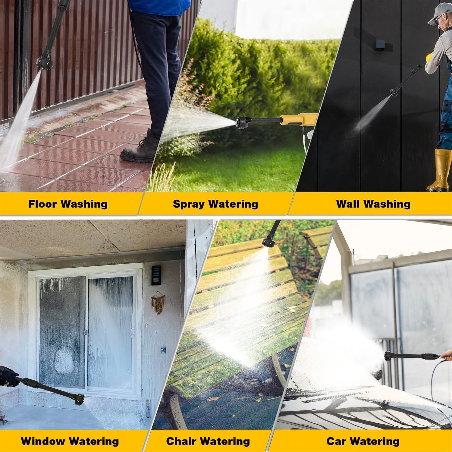 Cordless Pressure Washer for Dewalt 20V Battery PSI Portable Handheld Pow…