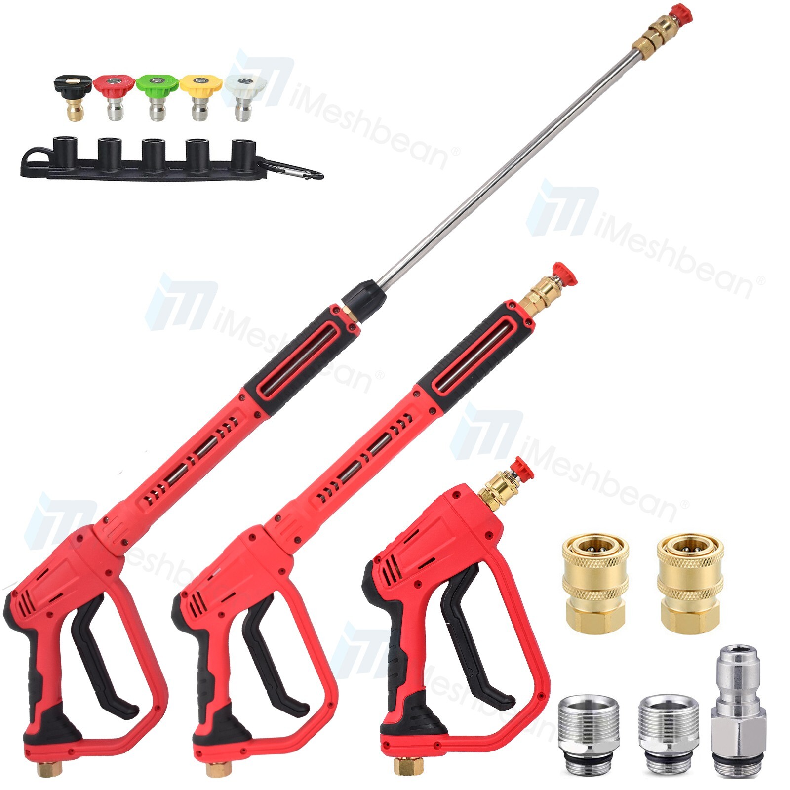 High Pressure 4350PSI Car Power Washer Gun Spray Wand Lance 5 Nozzles 3 Length