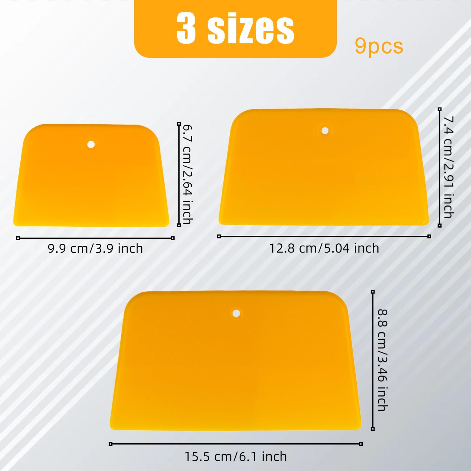 EKUWU Body Filler Spreader, 9 Pack Flexible Reusable Plastic Spreader Orange