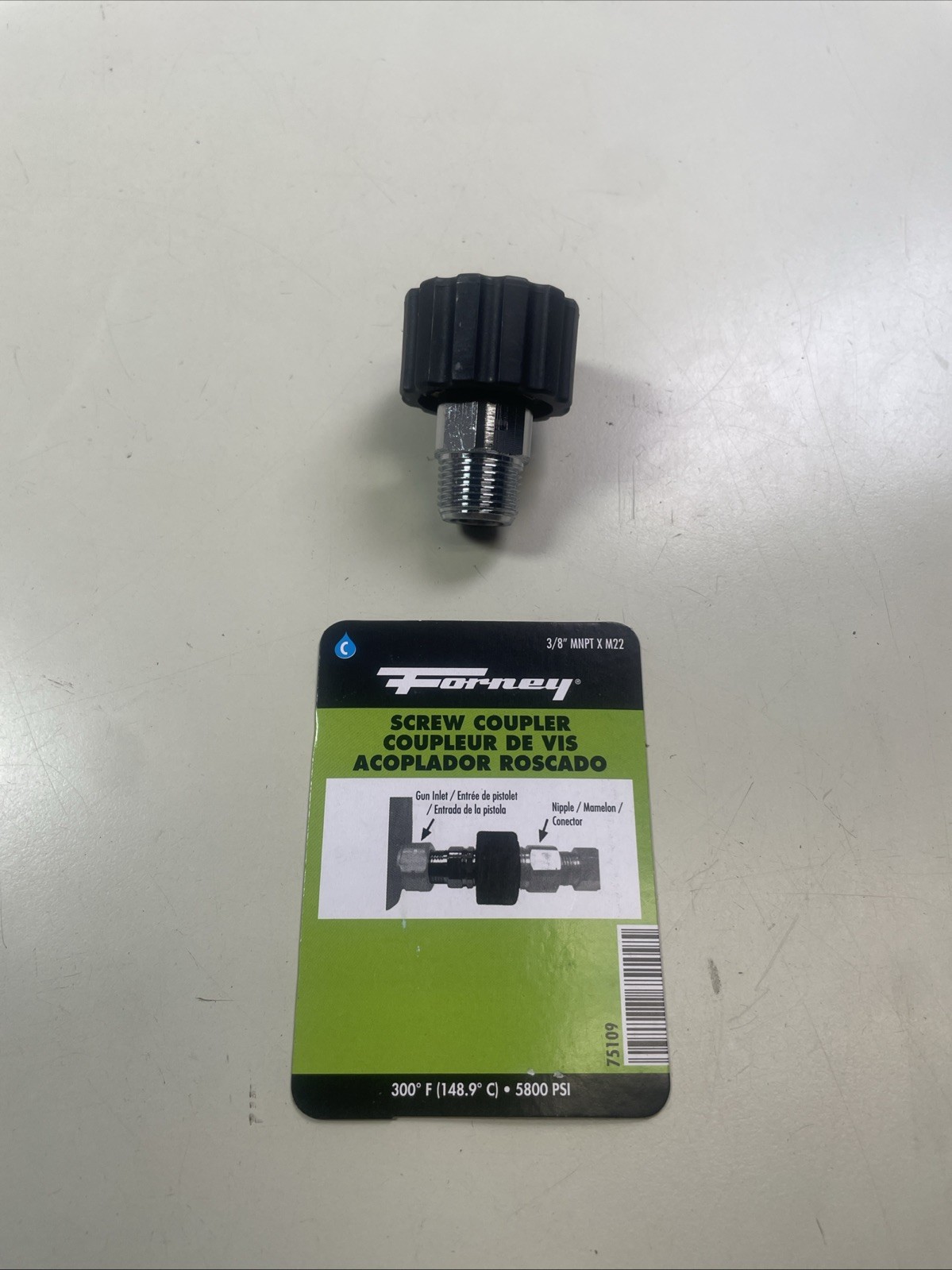 Forney 75109 5800 PSI Female x MNPT Screw Coupling M22 x 3/8 in. Connection