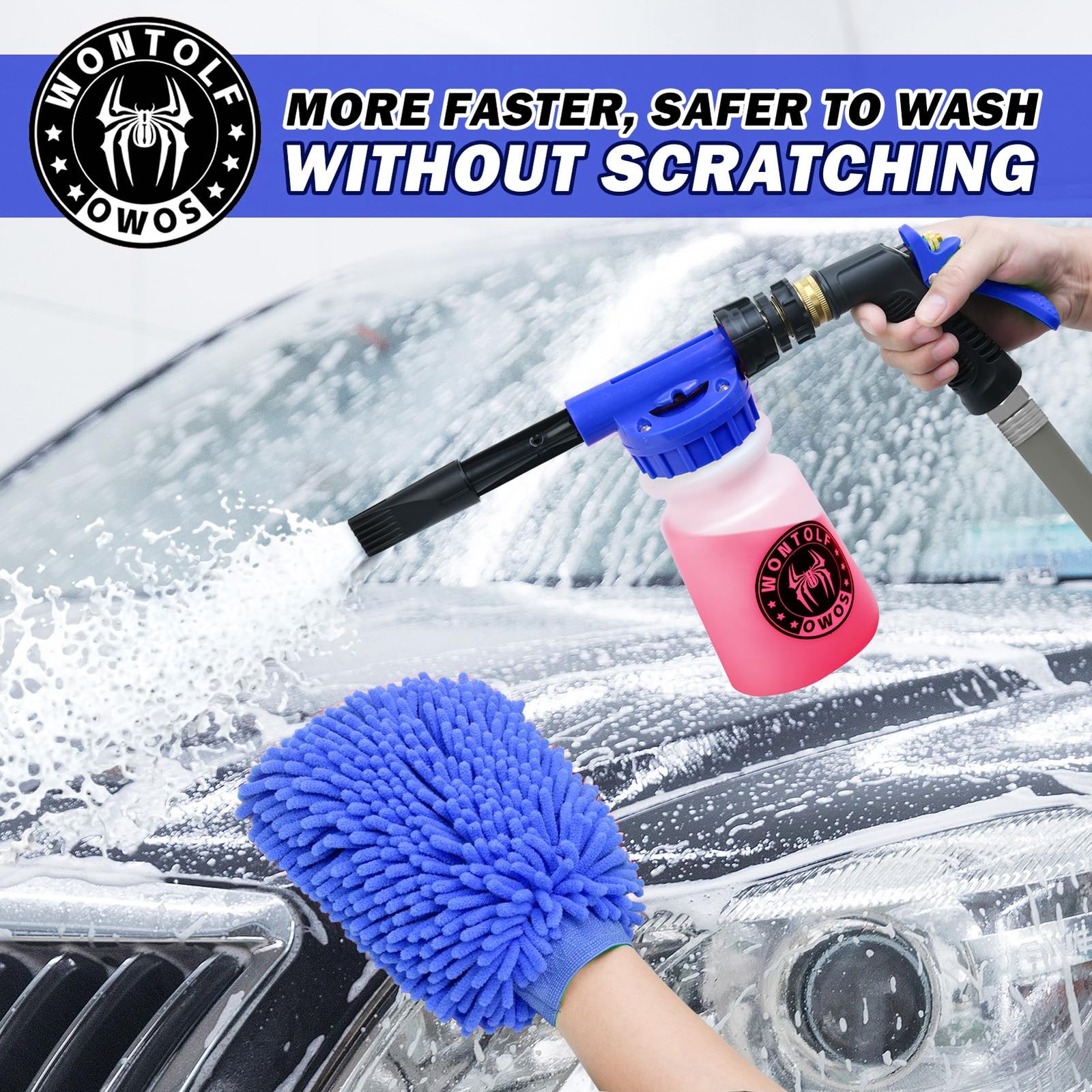 Car Wash Foam Gun Foam Sprayer – Foam Cannon Garden Hose- Car Wash Kit – Snow…