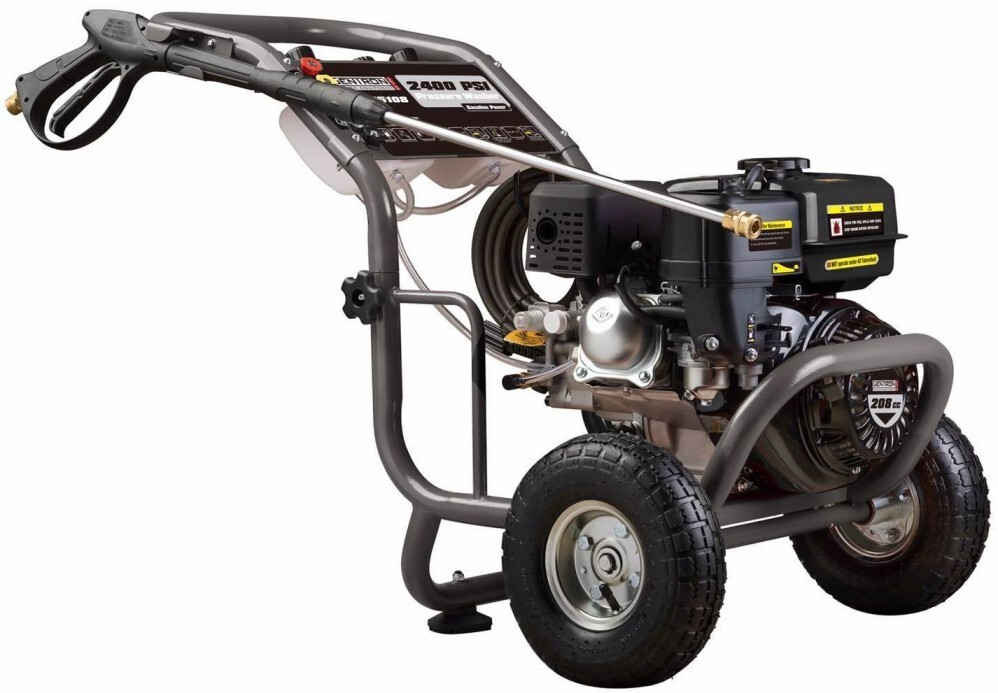 Gentron Pressure Washer 2400 PSI, 2.1 GPM Detergent JD Engine 7 HP 208cc Gray