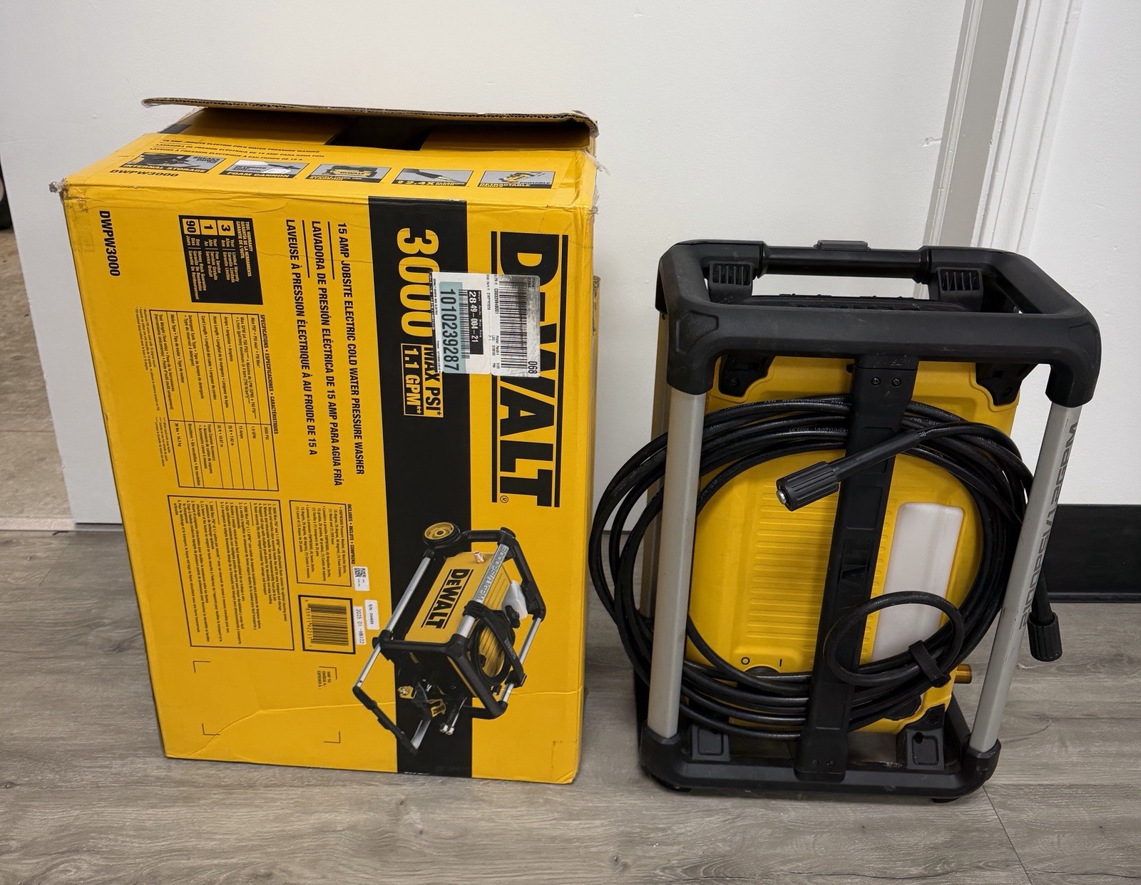 DEWALT DWPW3000 JOB SITE NON WORKING PRESSURE WASHER 15AMP MAX PSI 1.1 GPM