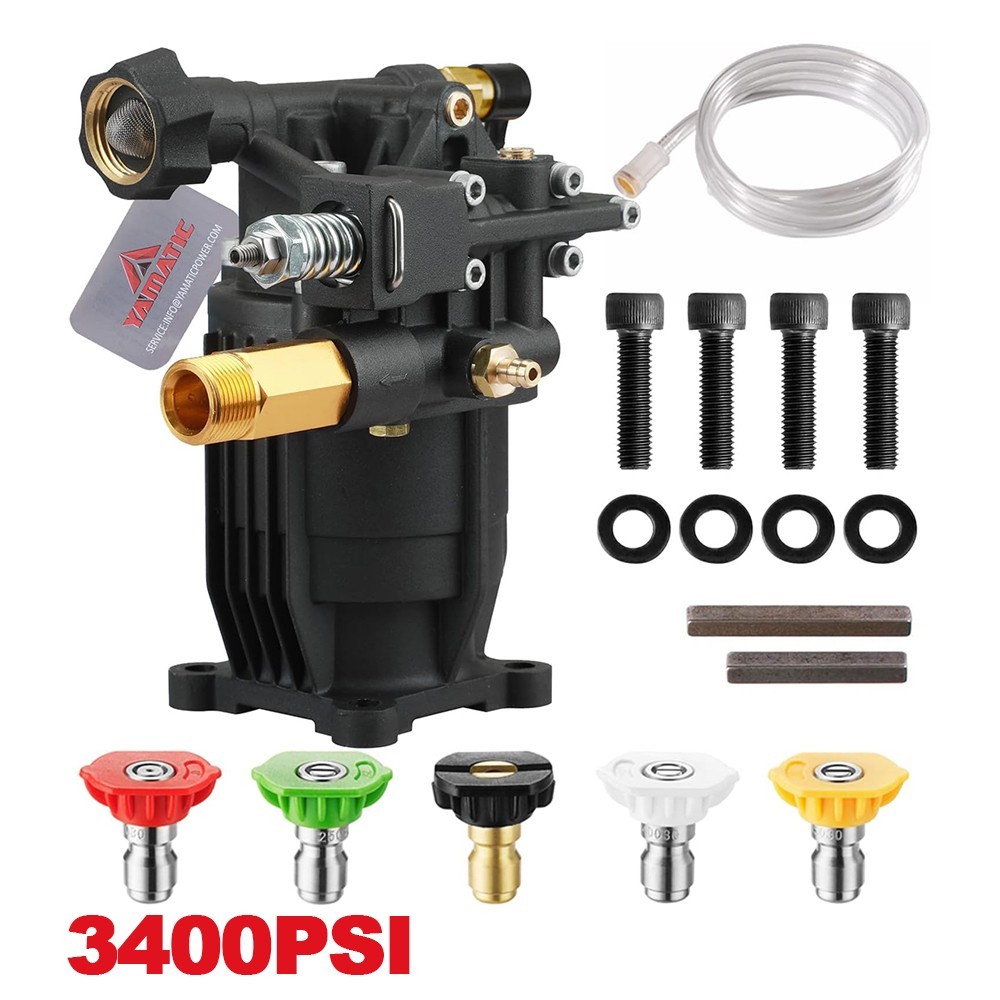 YAMATIC 3400 PSI 3/4″ Horizontal Shaft Pressure Washer Pump 2.5 GPM