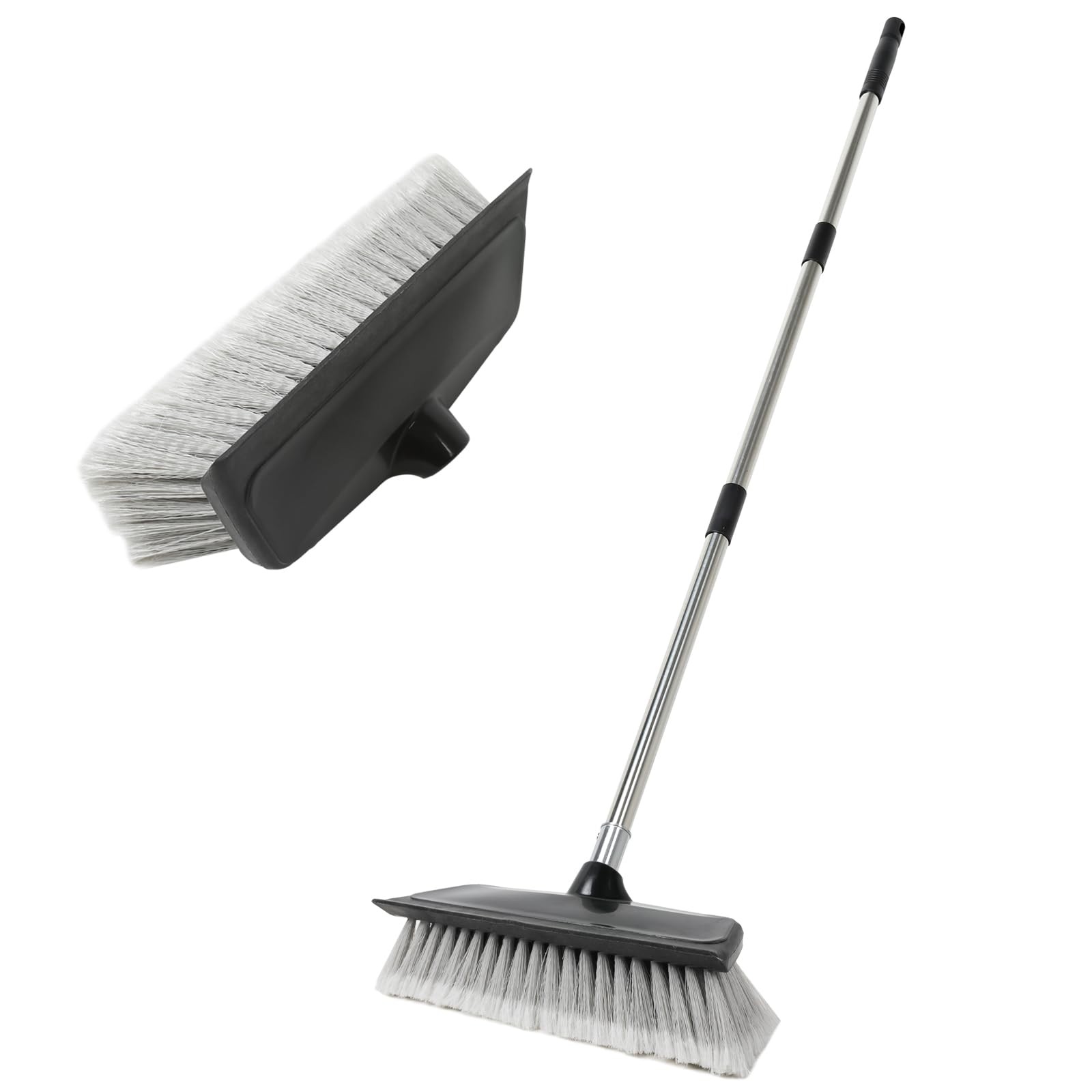 NAVAPAL 52″ Dip Car Wash Brush with Long Handle for Washing 52 inch, Gray